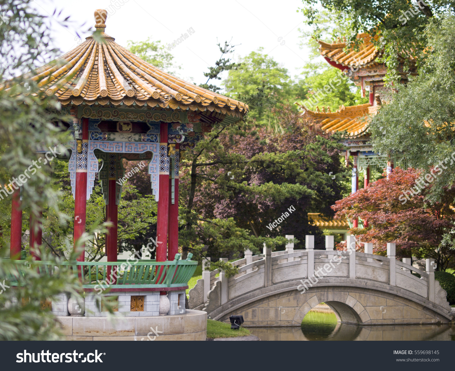 Bridge Chinese Garden Zurich Switzerland Summer Stock Photo Edit Now 559698145