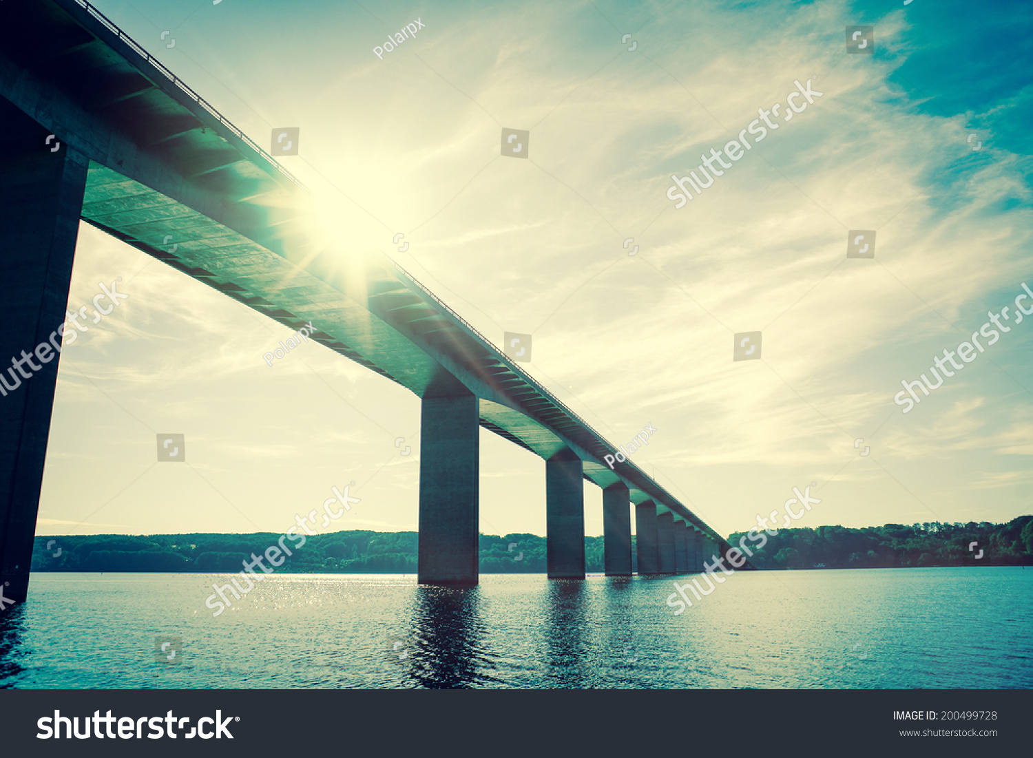 Bridge Over Water With Sunshine Stock Photo 200499728 : Shutterstock