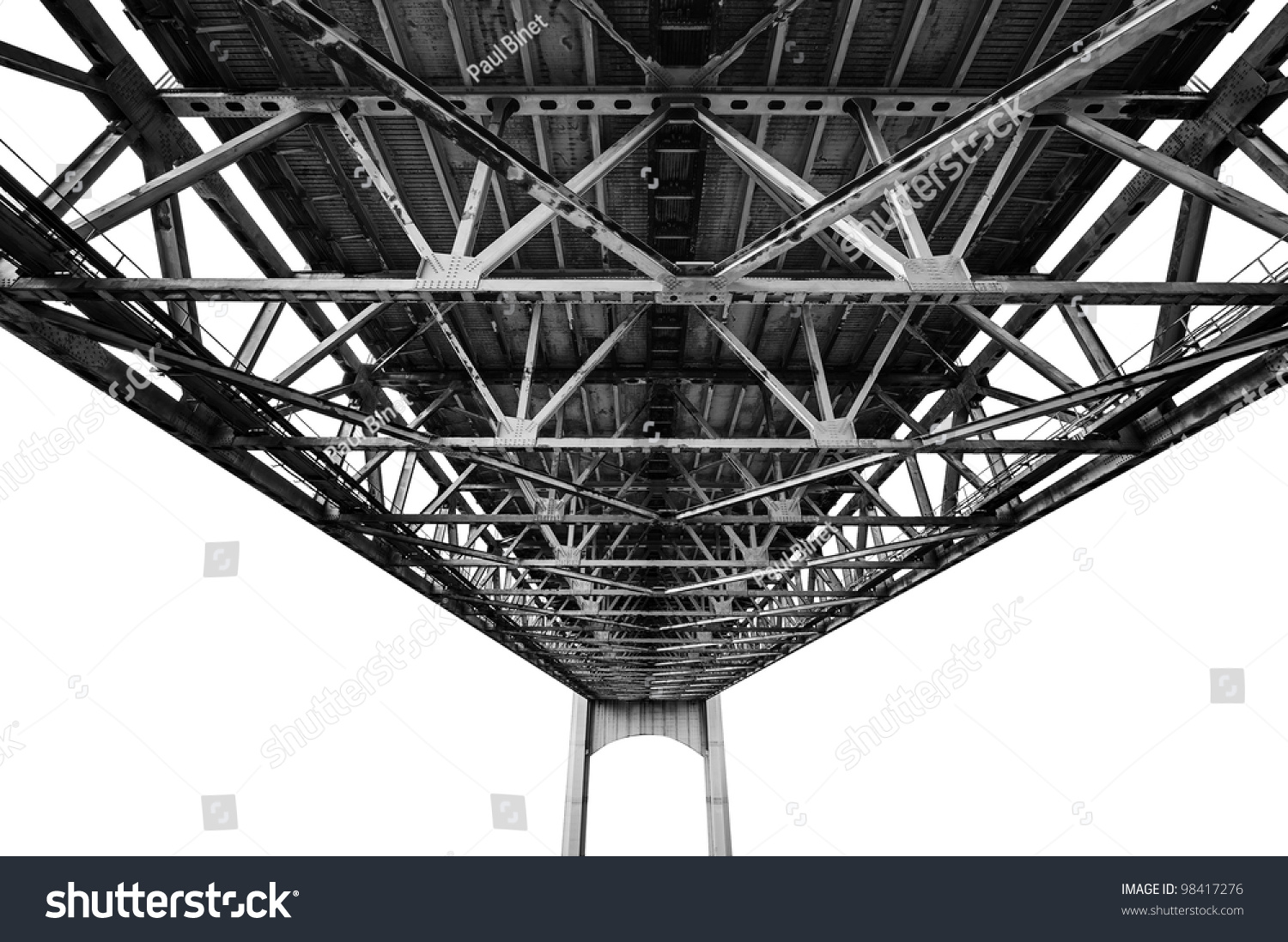 Bridge Structure Photographed From Under. Black And White Photography ...