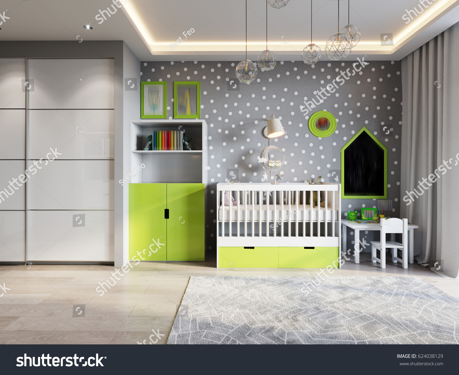 Bright Cozy Childrens Room Modern Urban Stock Illustration 624038129 ... Bright Cozy Childrens Room Modern Urban Stock Illustration 624038129 ...