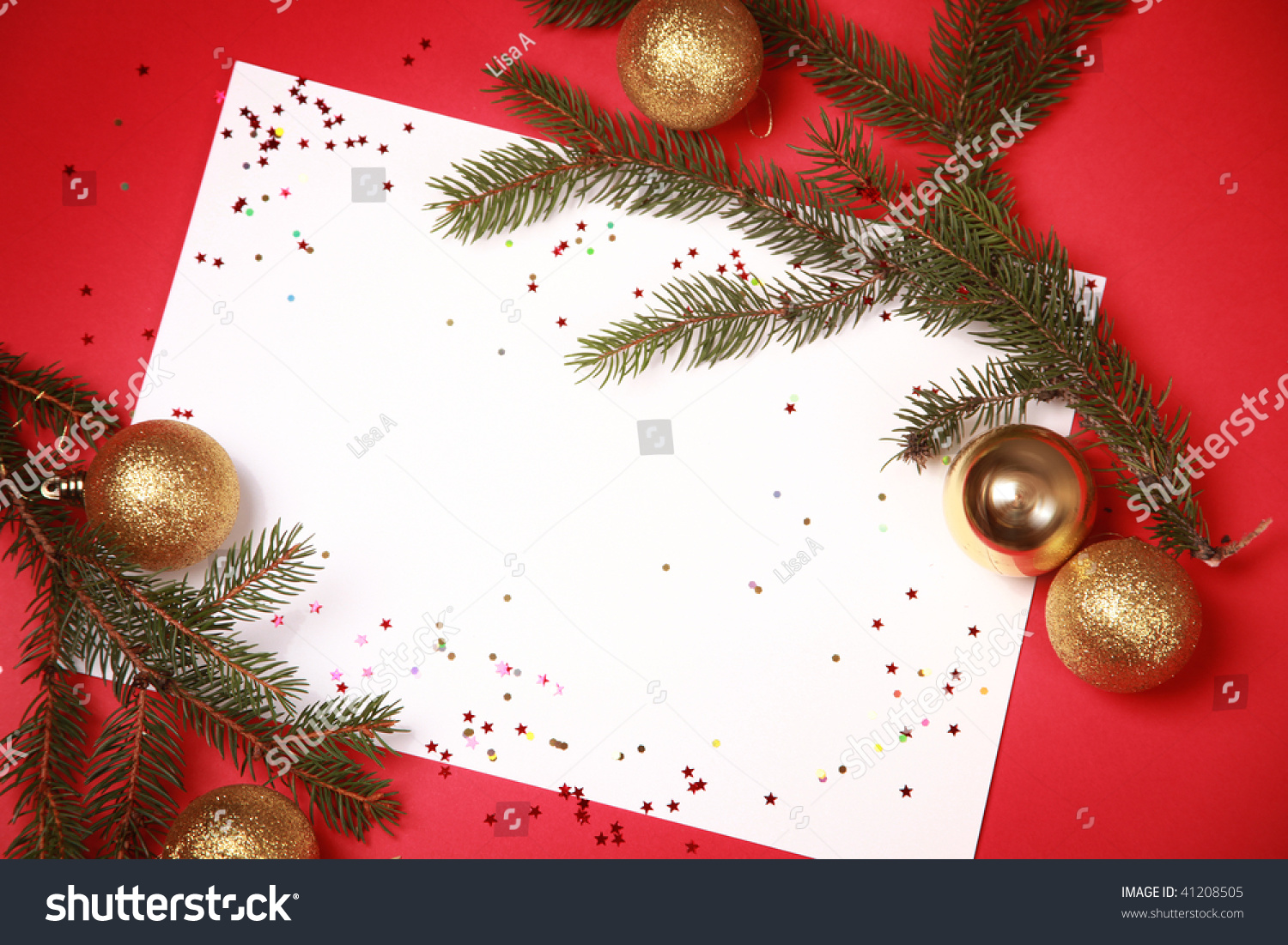 Bright Background With Christmas Tree Stock Photo 41208505 : Shutterstock