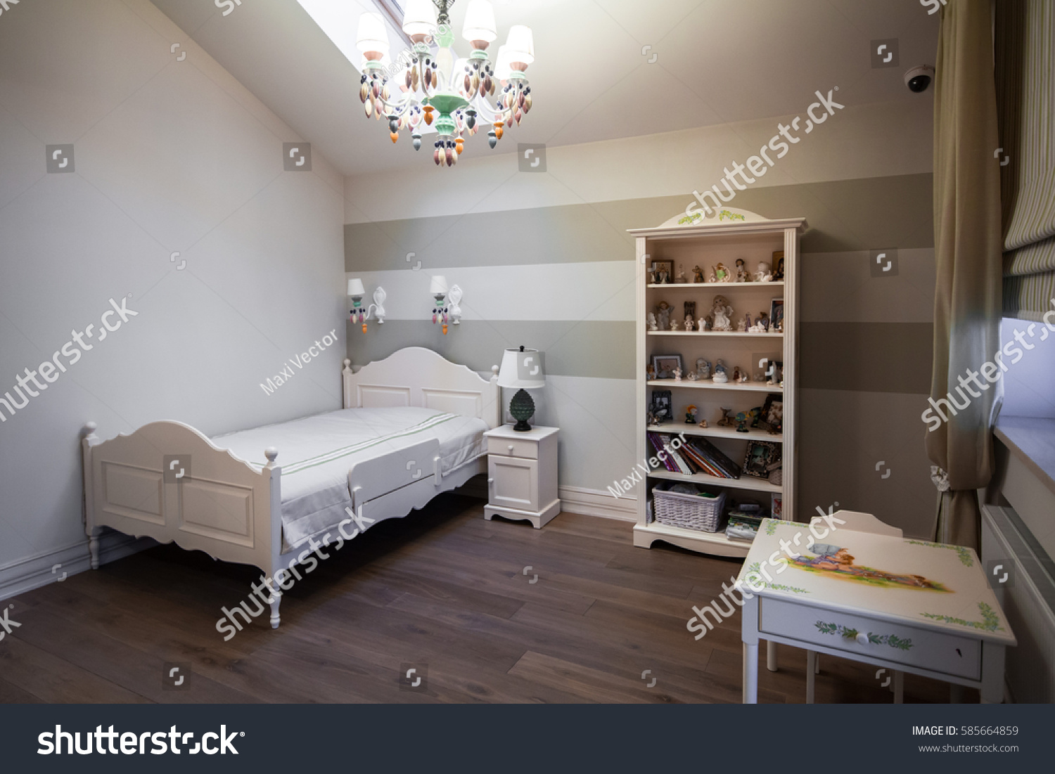 Bright Bedroom Style Provence White Walls Stock Photo Edit