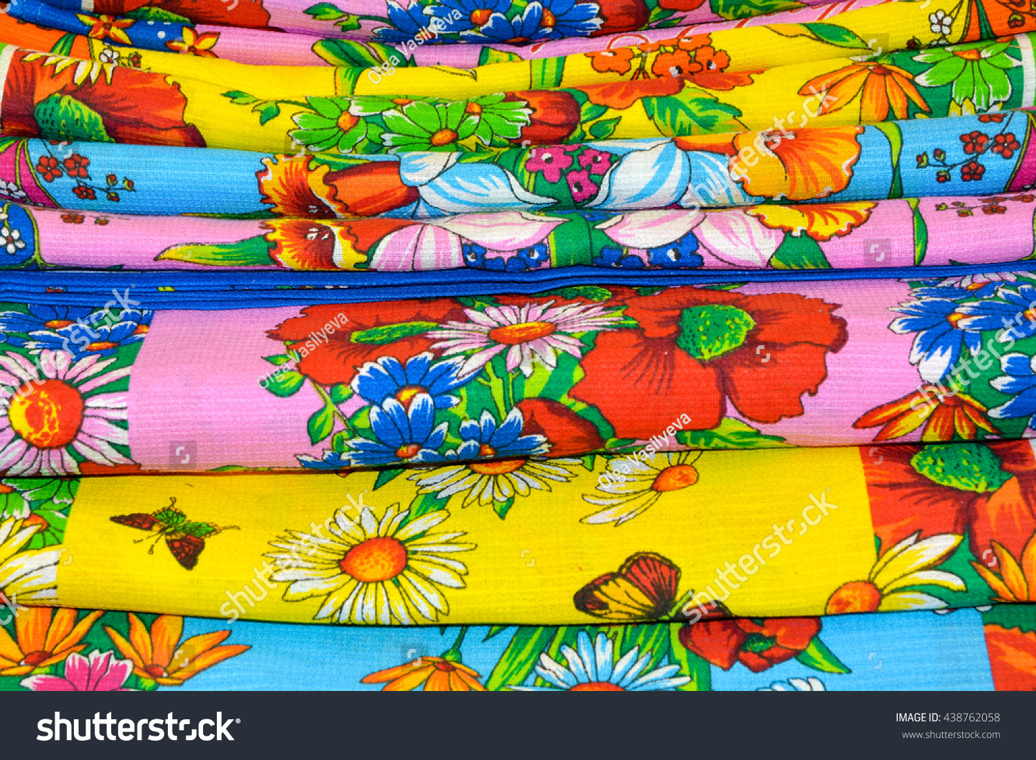 bright colored kitchen towels