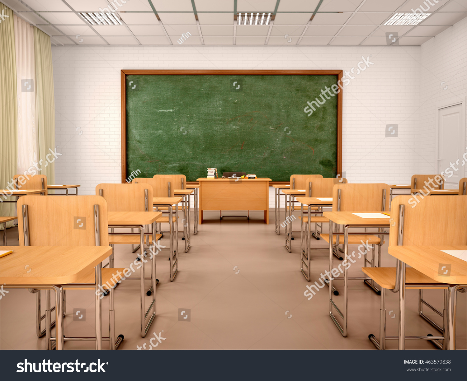 Bright Empty Classroom Lessons Training 3d Stock Illustration 463579838