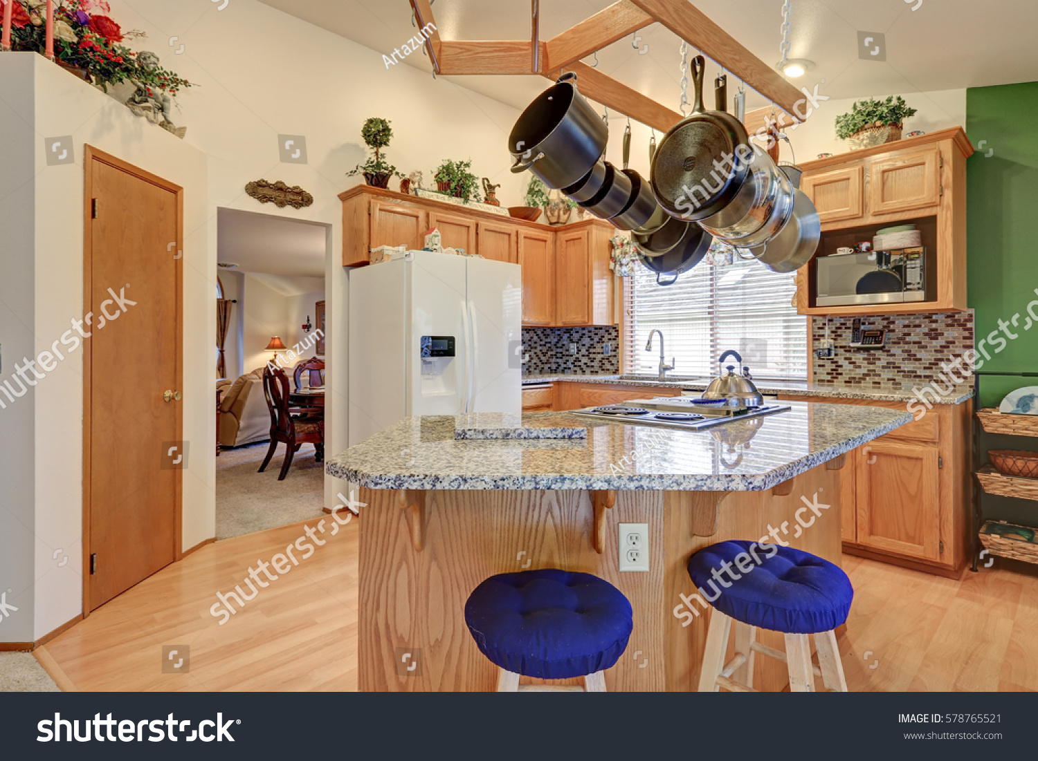 Bright Rambler Kitchen Boasts Vaulted Ceiling Stock Photo Edit