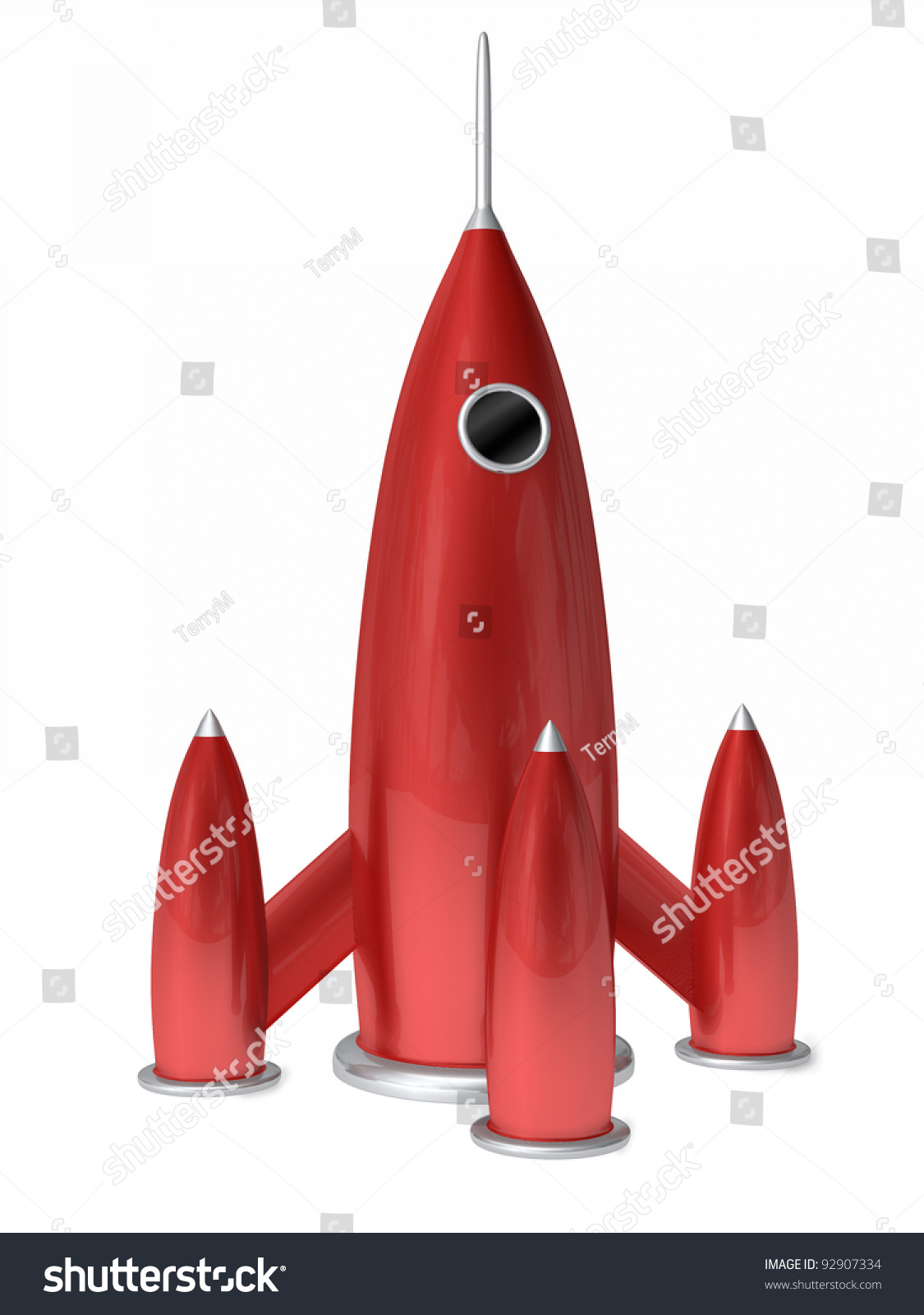 red rocket ship toy