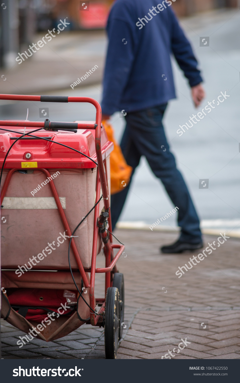 Bright Red Royal Mail Push Trolley Stock Photo Edit Now