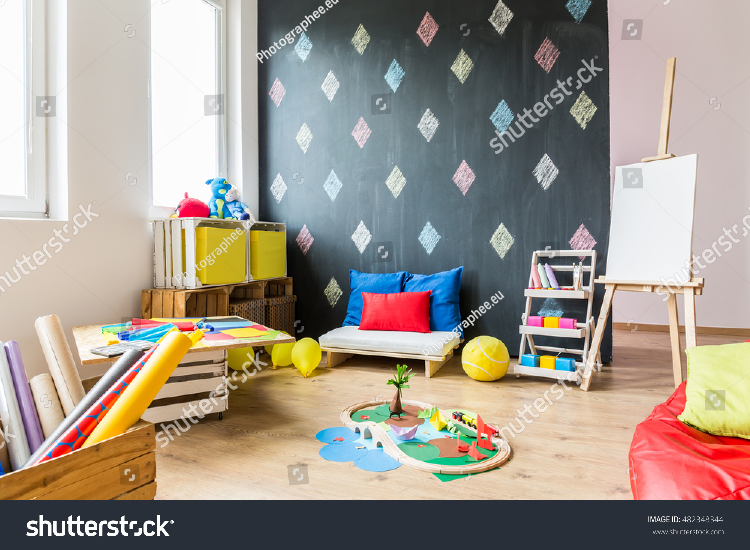 Bright Room Interior Easel Painting Tools Stock Photo Royalty Free