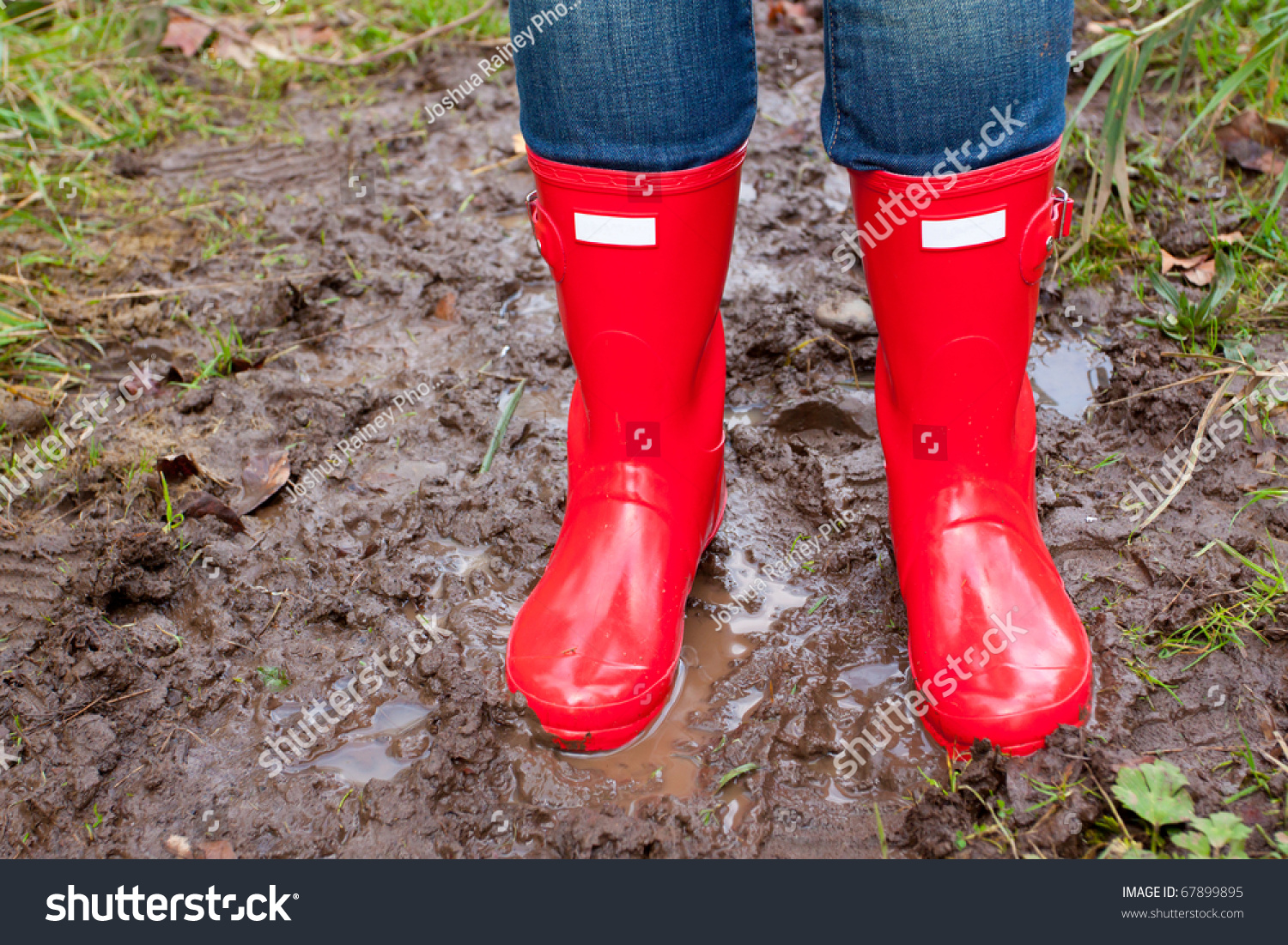 Bright Shining Clean Red Rain Boots Stock Photo 67899895 - Shutterstock