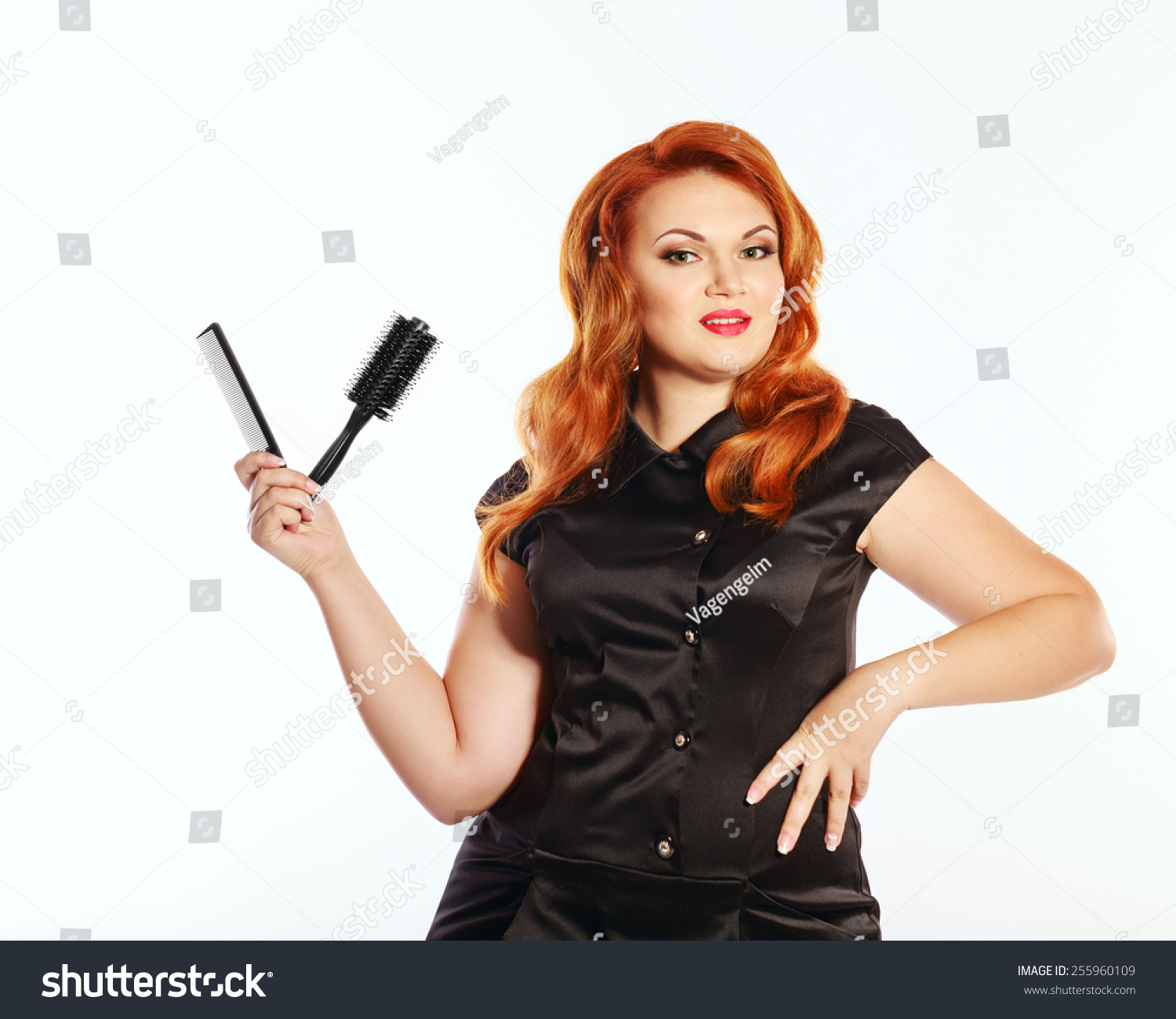 Bright Stylish Redhaired Woman Professional Attire Stock 