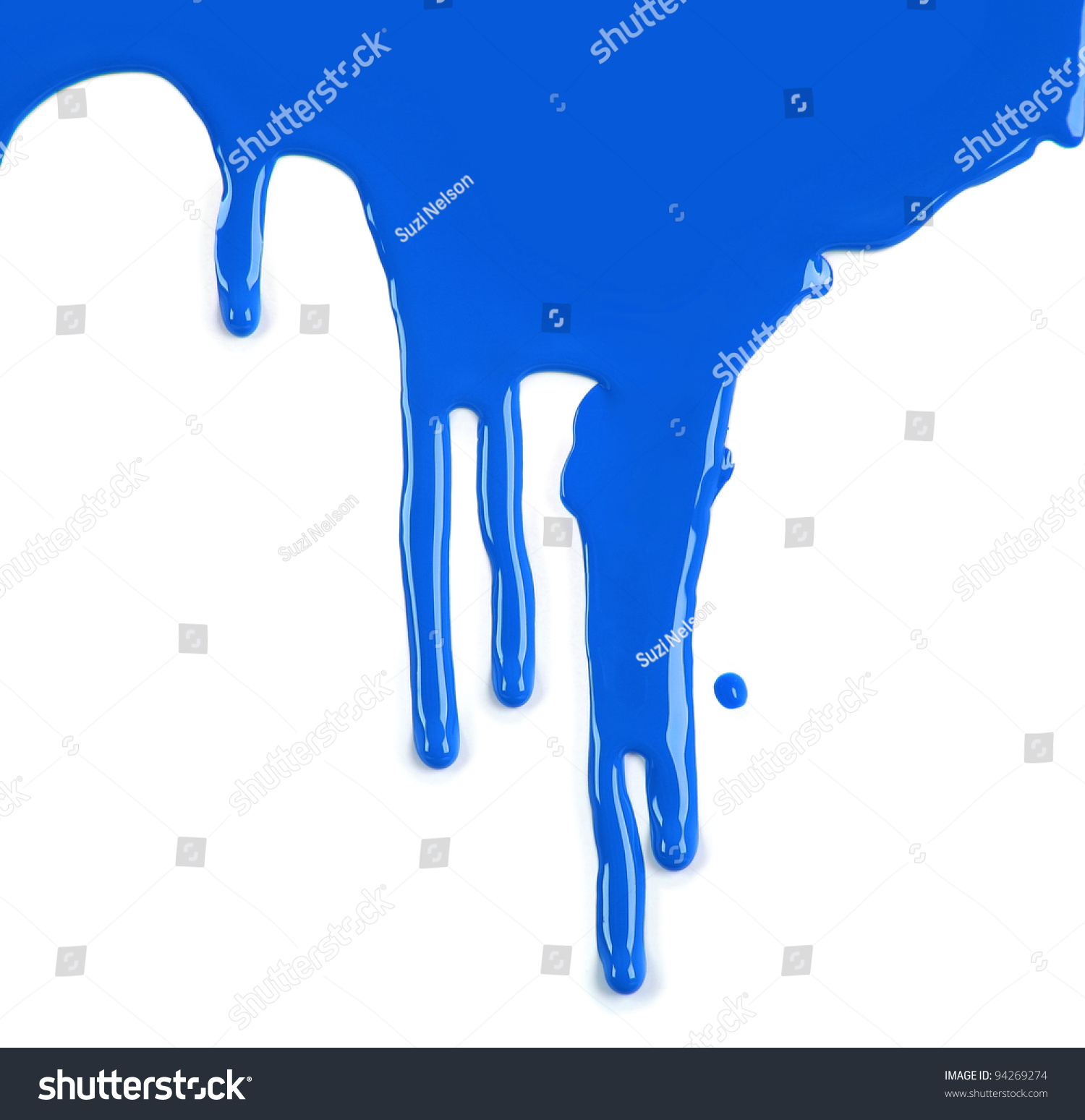 Brightly Colored Blue Paint Drips On Stock Photo 94269274 - Shutterstock