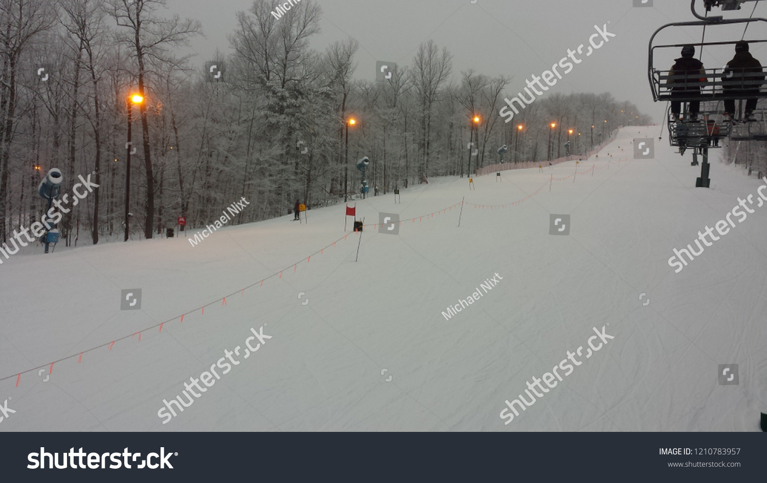 Bristol Mountain Ski Resort During Snowfall Stock Photo Edit Now