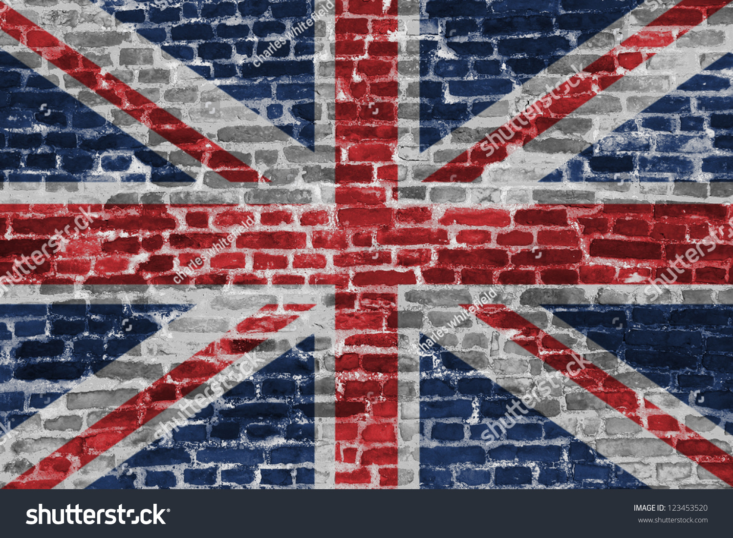 British Flag On The Old Brick Wall Stock Photo 123453520 : Shutterstock