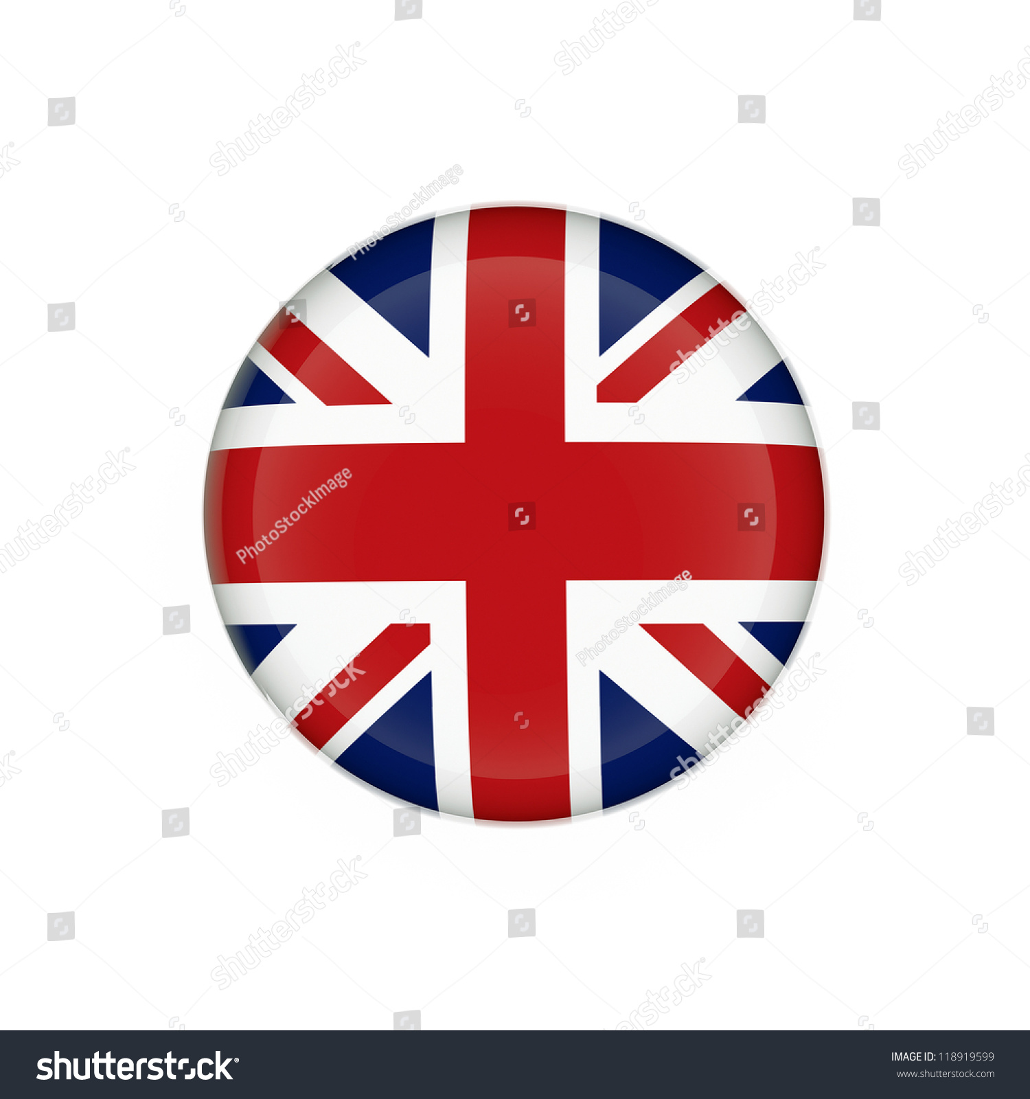 British Flag Union Jack Button Badge Stock Illustration 118919599