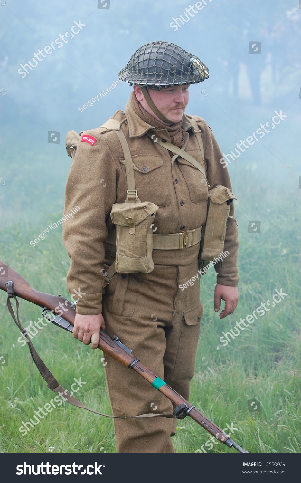 British Soldier . Scottish Regiment . Ww2 Reenacting Stock Photo ...