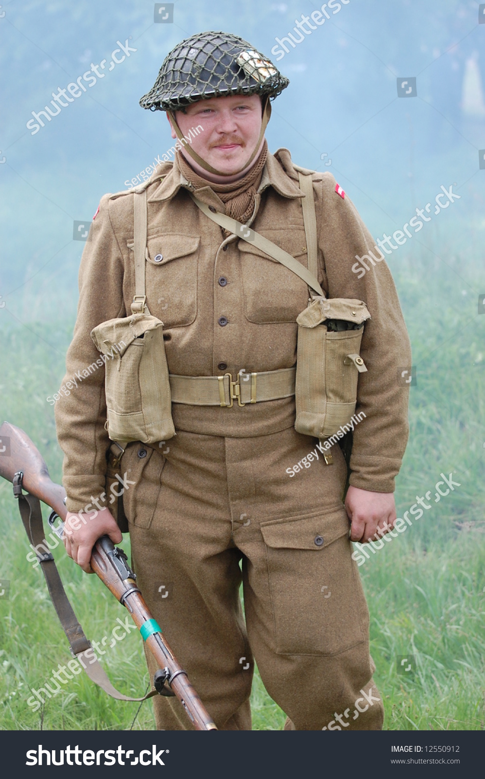 British Soldier Scottish Regiment Ww2 Reenacting Stock Photo 12550912 ...