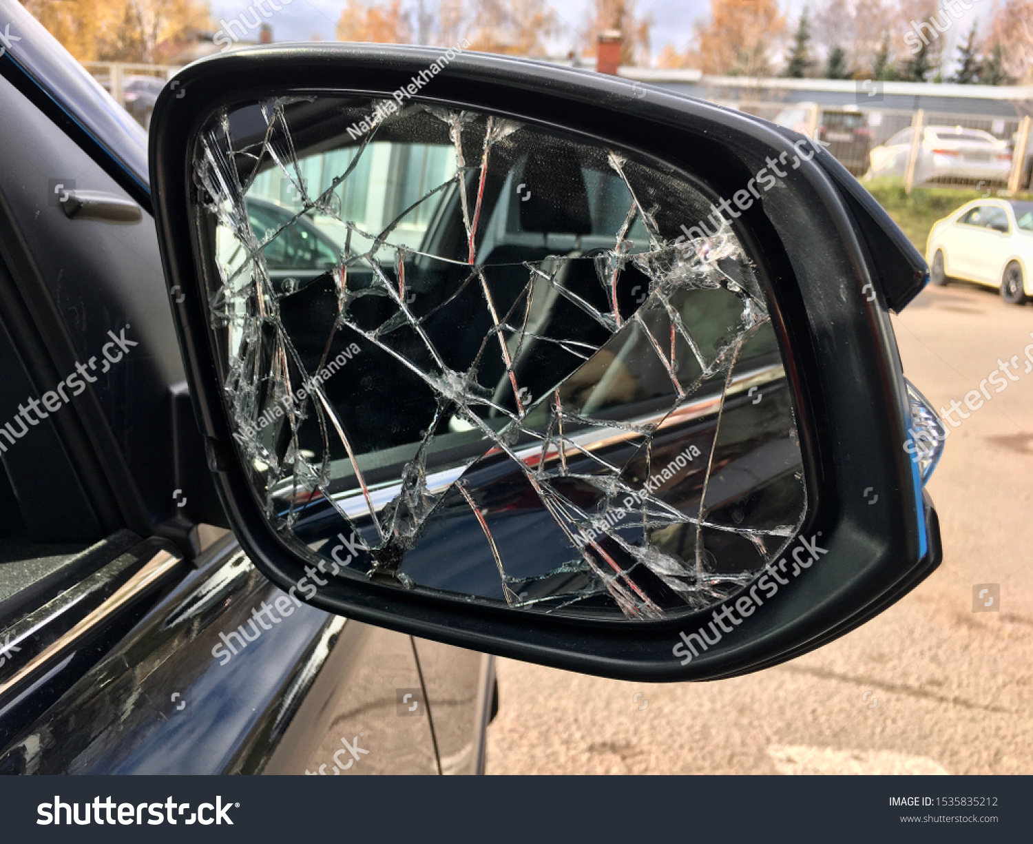 broken rearview mirror