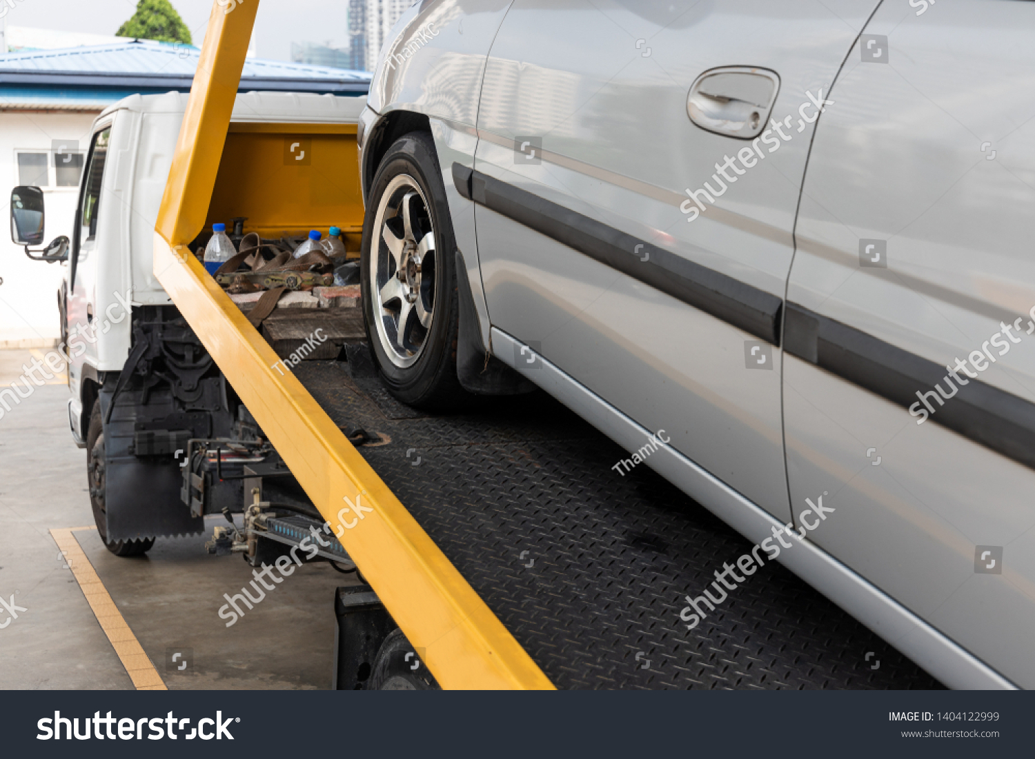 Broken Down Car Being Towed Onto Stock Photo Edit Now 1404122999