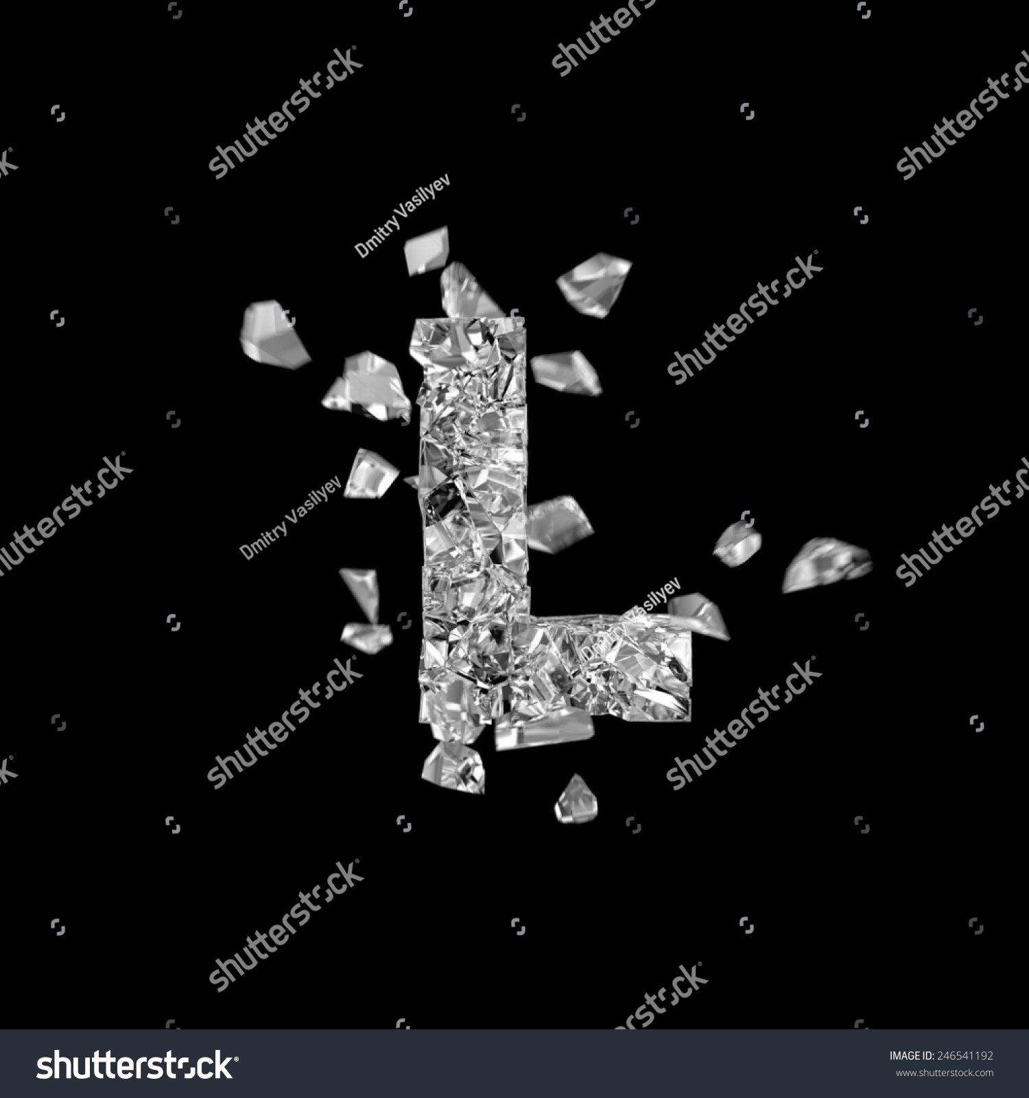 Broken Glass Alphabet L Stock Illustration 246541192 | Shutterstock