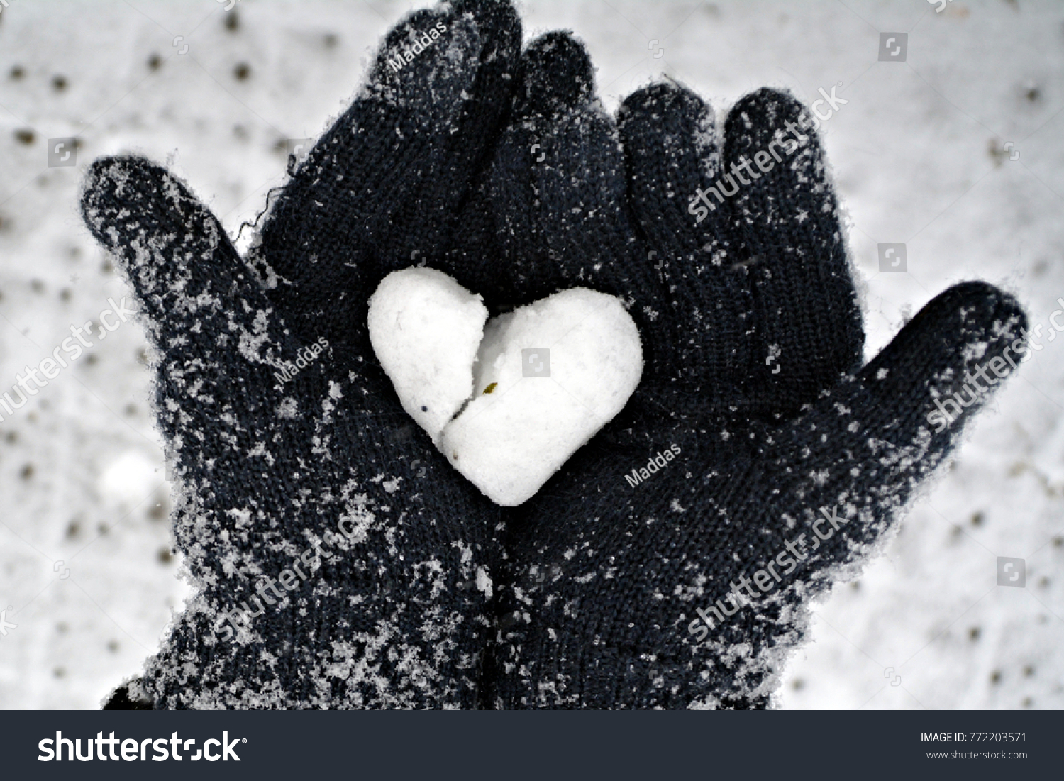 Broken Heart Snow Stock Photo Edit Now 772203571 Shutterstock