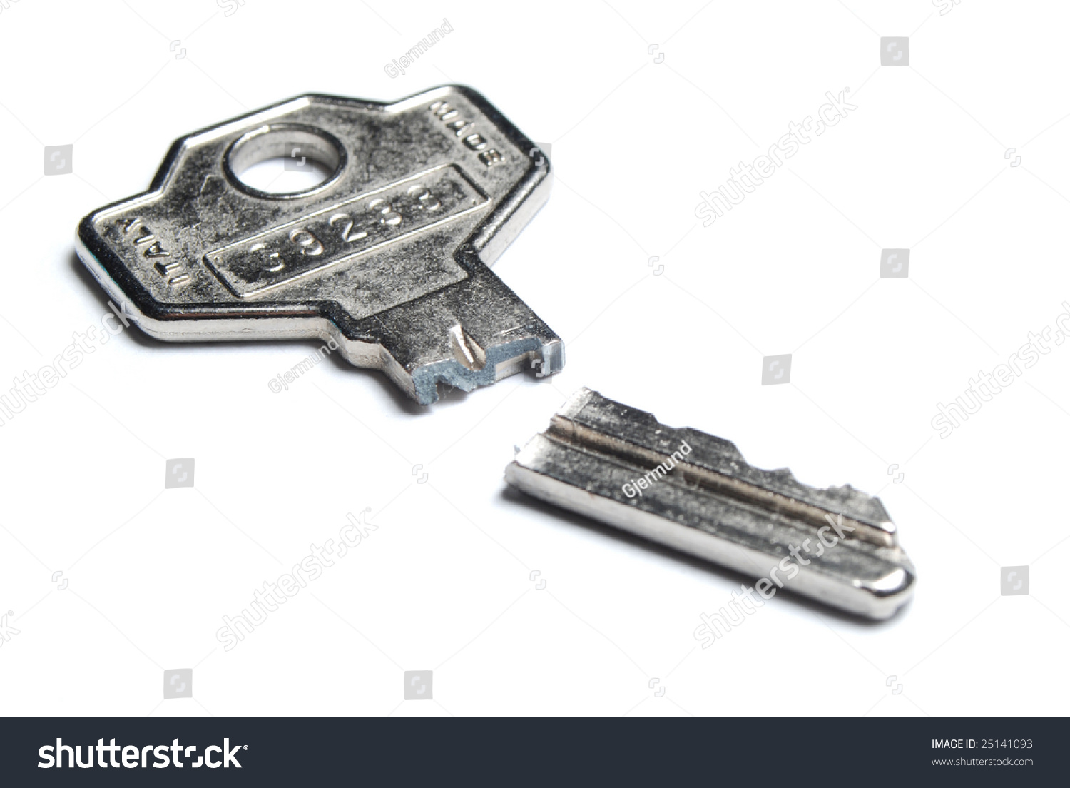 Broken Key Isolated On White Background Stock Photo 25141093 - Shutterstock