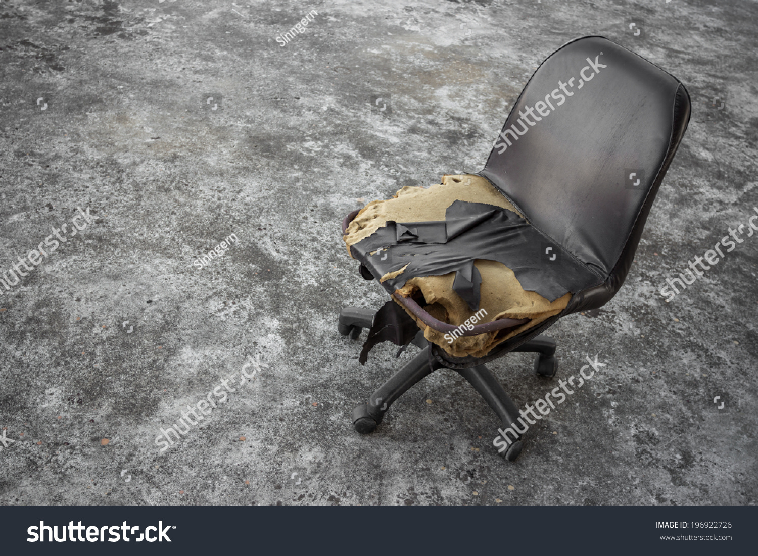 broken old chair on grey dirty stock photo edit now 196922726
