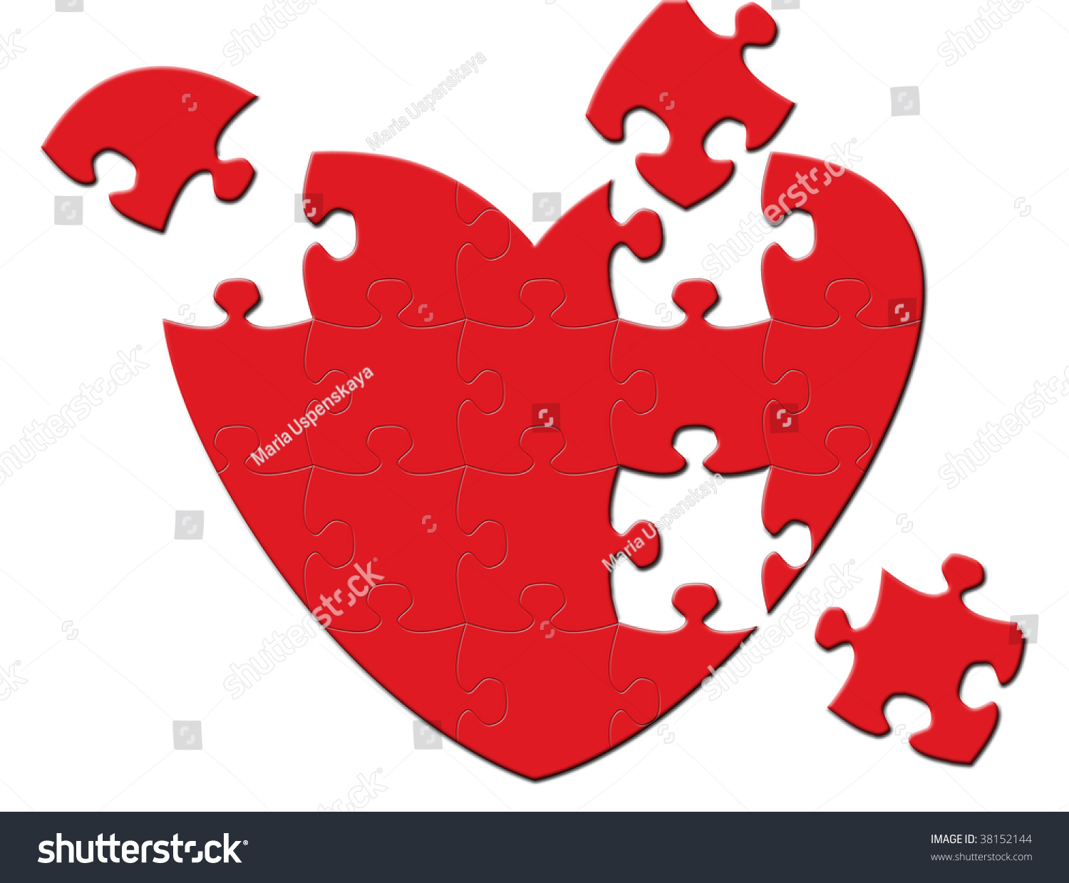 Broken Puzzle Heart Stock Photo 38152144 : Shutterstock