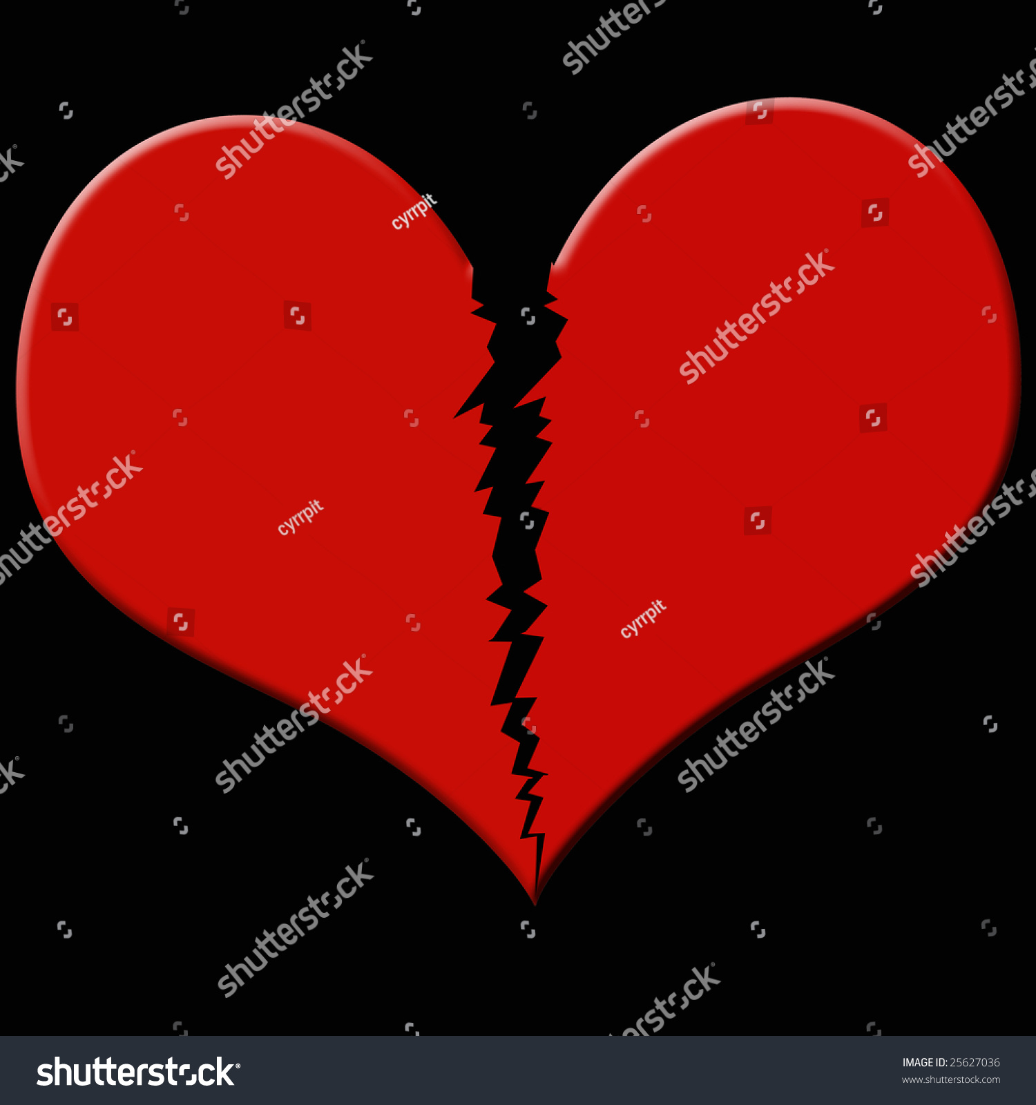 Broken Red Heart On A Black Background Stock Photo 25627036 : Shutterstock