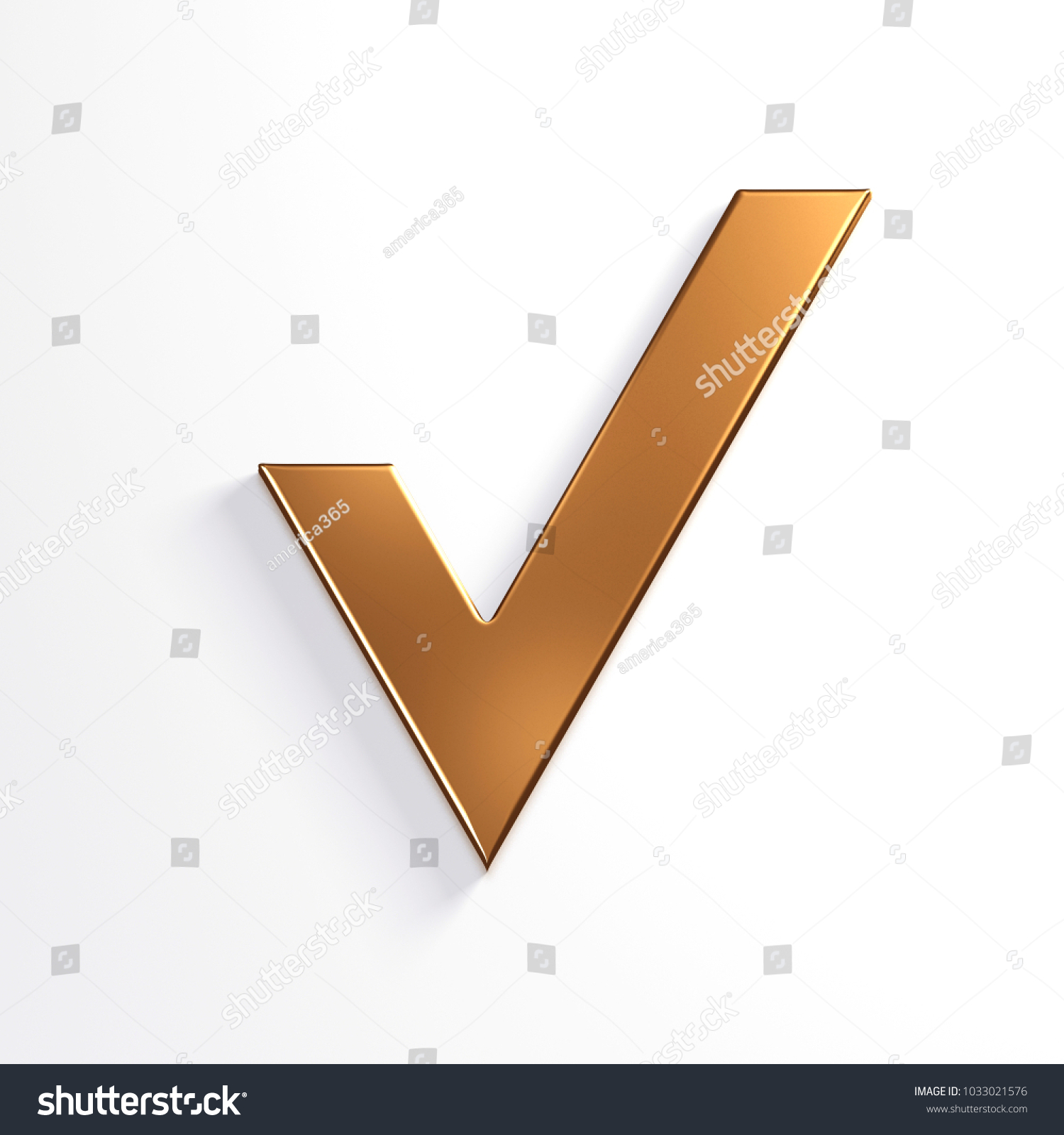 Bronze Check Mark 3d Render Illustration Stock Illustration 1033021576 ...