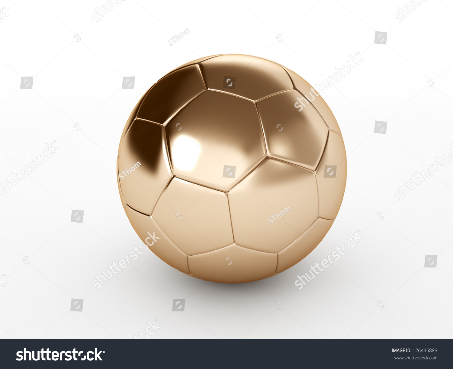 Bronze Soccer Ball Isolated On White Background Stock Photo 126445883 ...