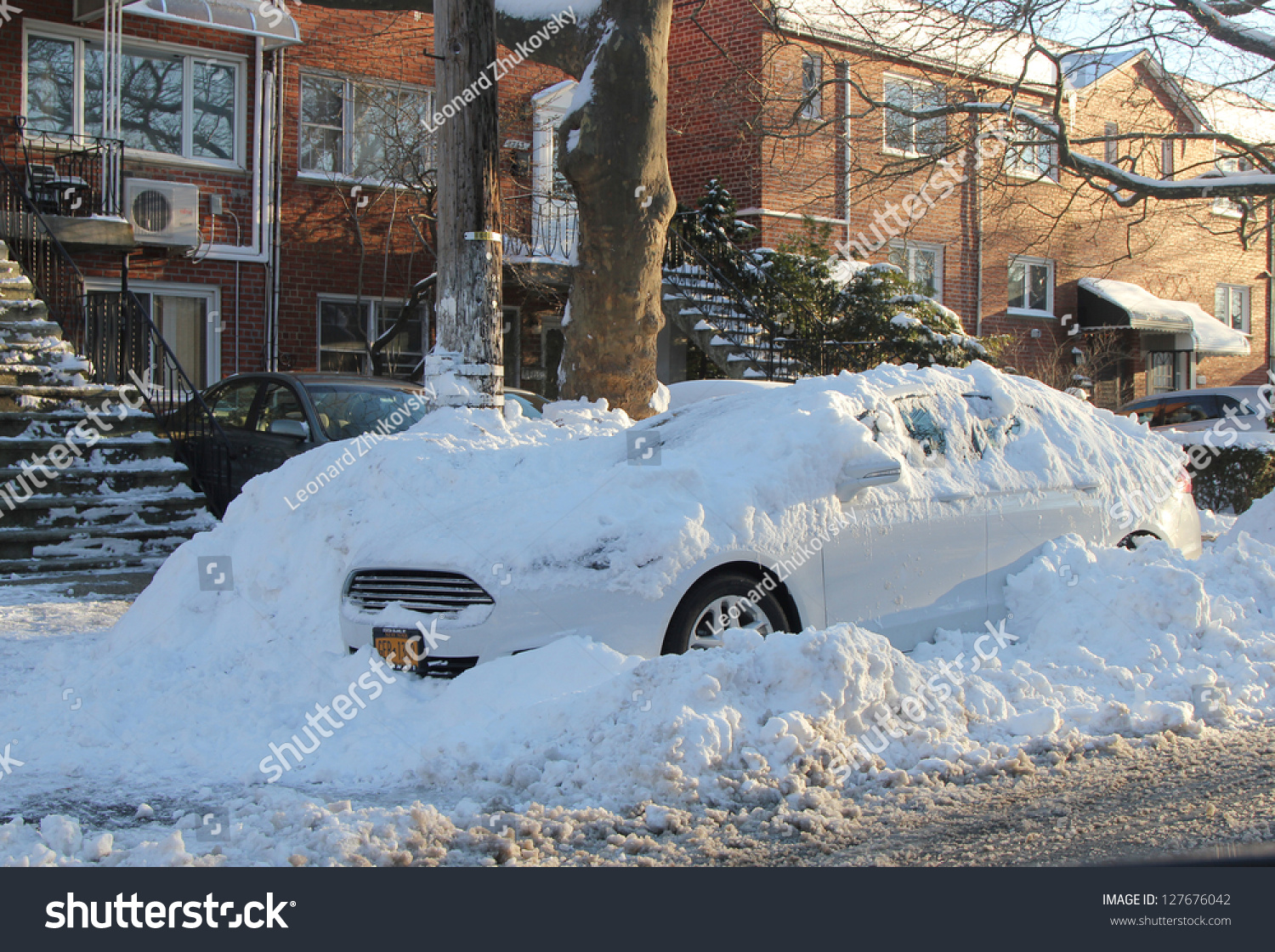 Brooklyn, New York - February 9: Car Under Snow On February 9, 2013 In ...