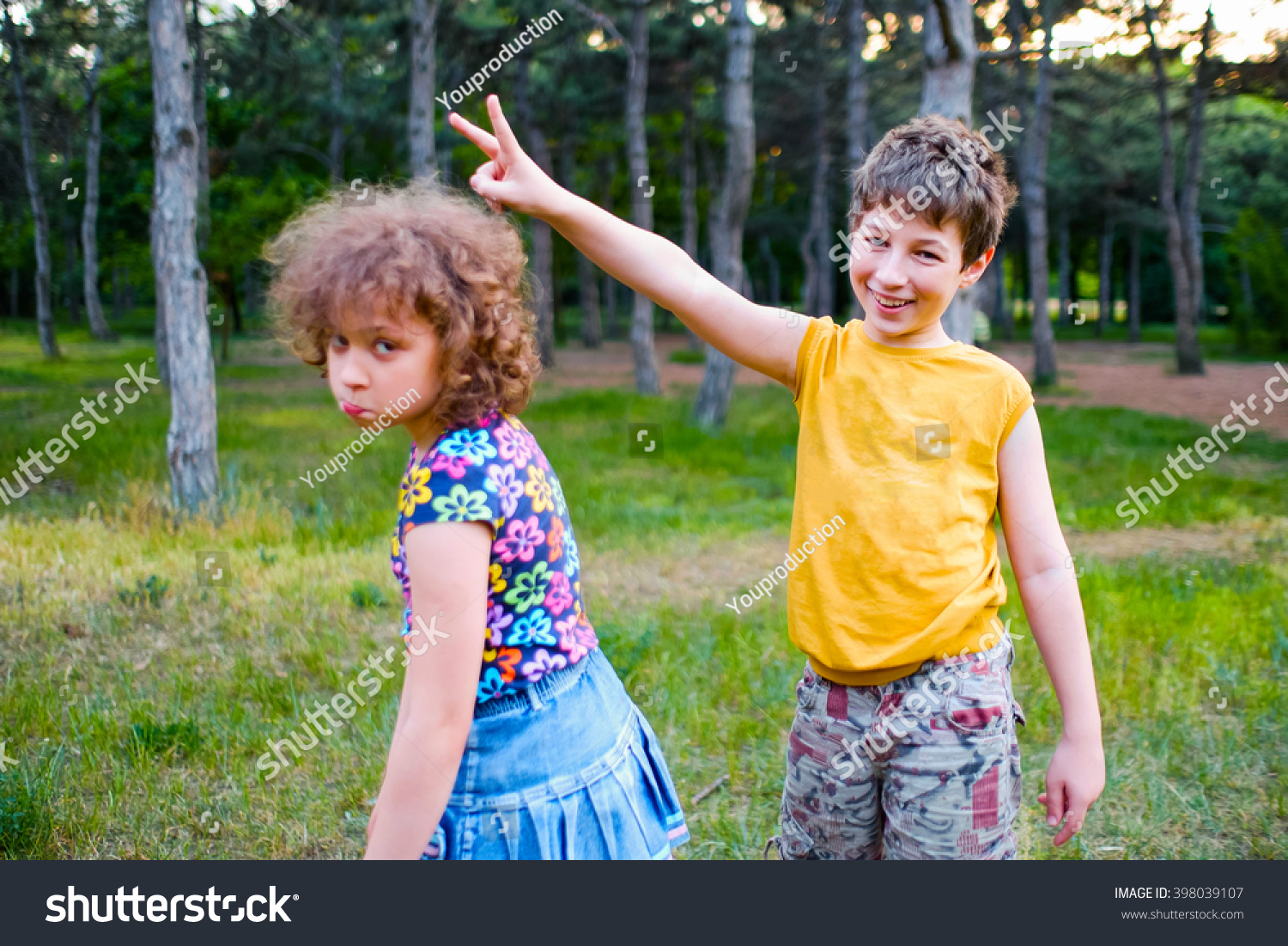 Brother Sister Play Laugh Fool Around Stock Photo Edit Now