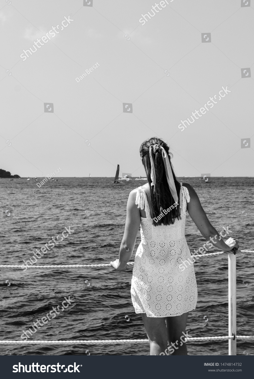 Brown Haired Girl Wearing White Dress Stock Photo Edit Now