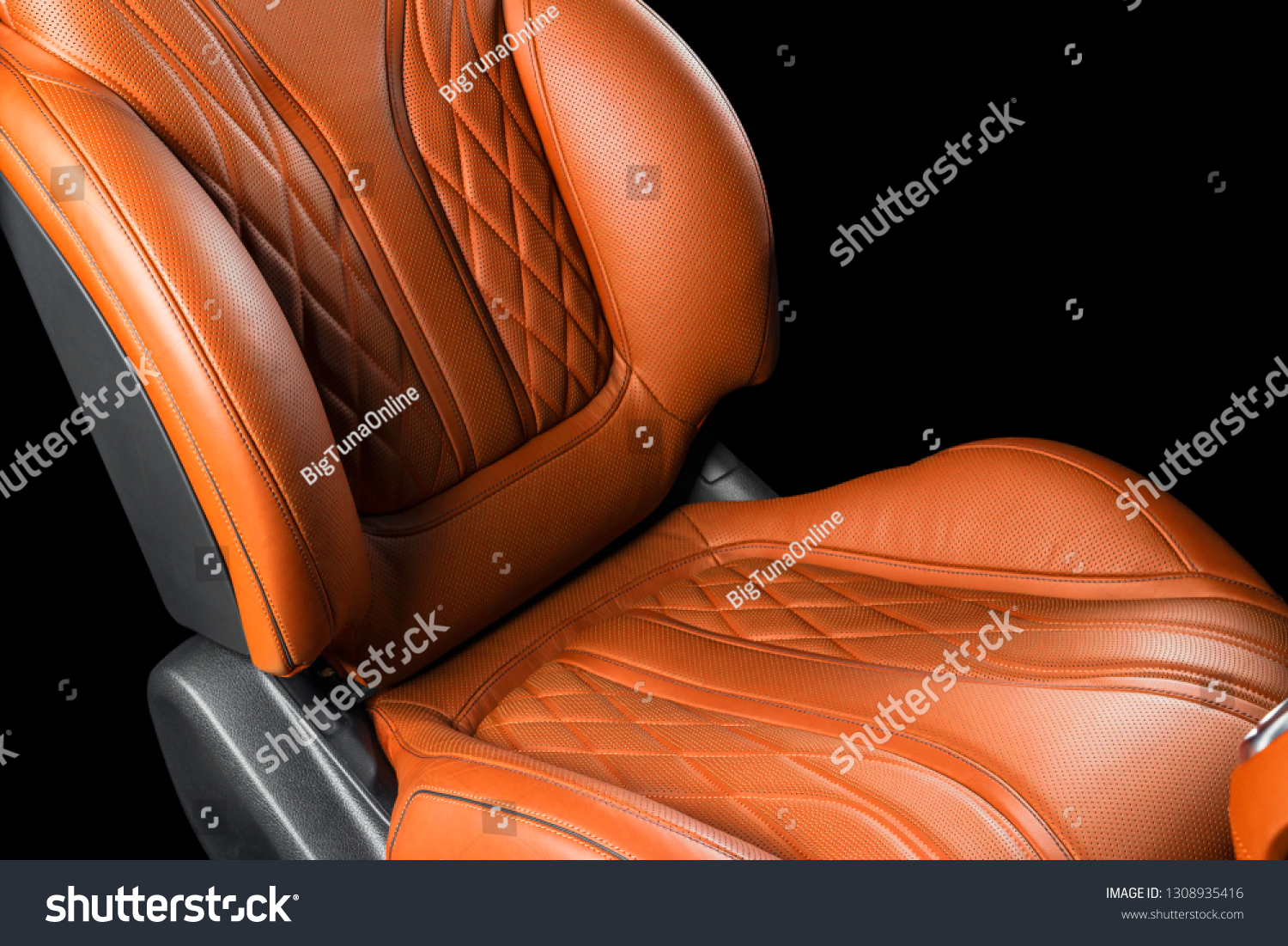 Brown Leather Interior Luxury Modern Car Stock Photo Edit