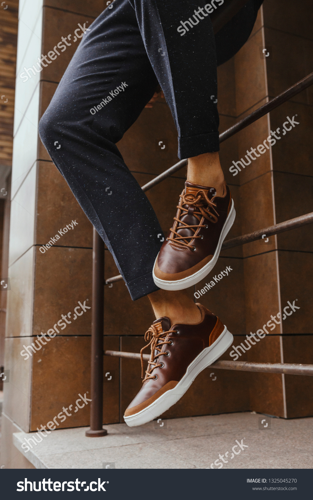 brown sneakers