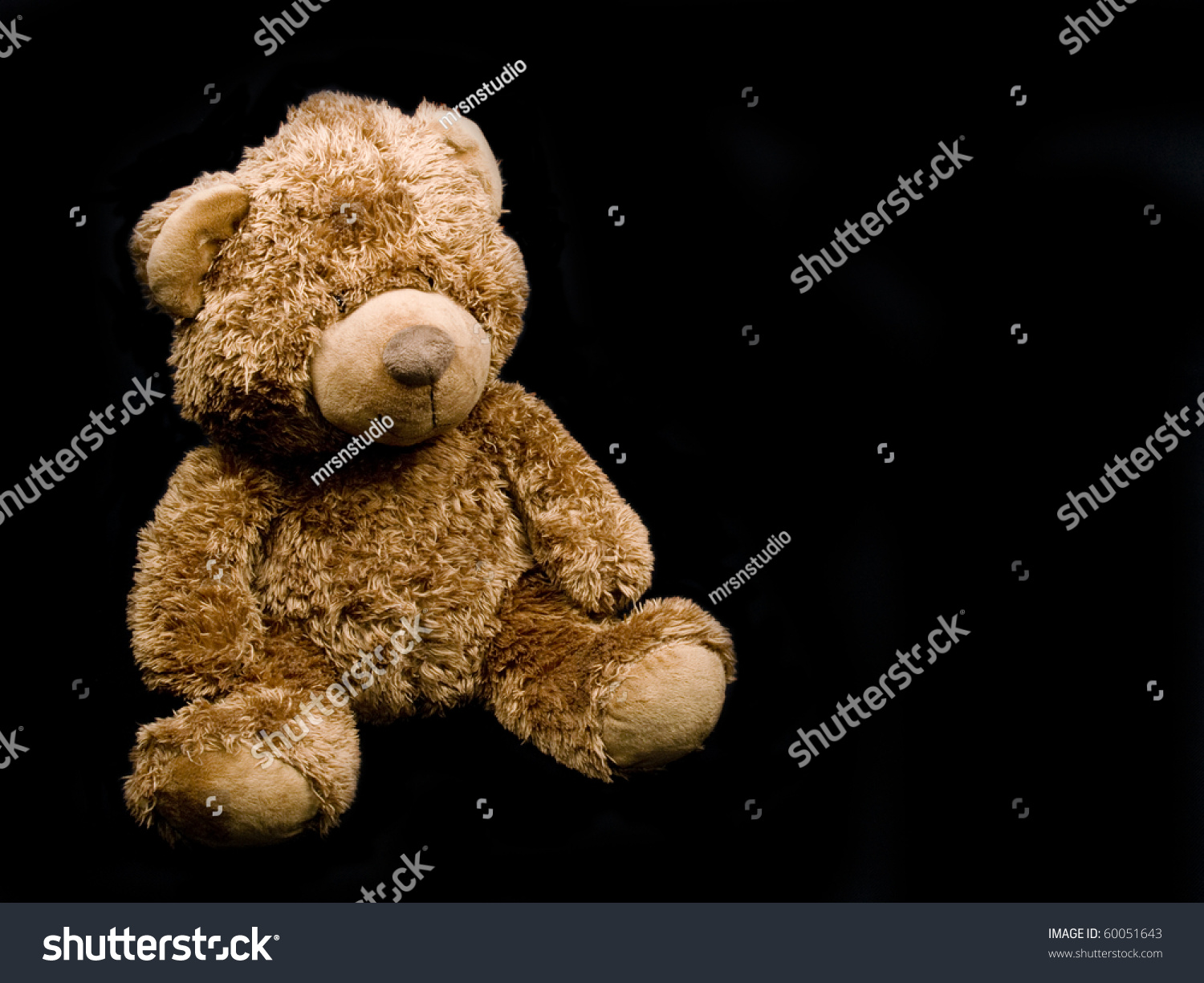 Brown Teddybear On Black Background Stock Photo 60051643 - Shutterstock