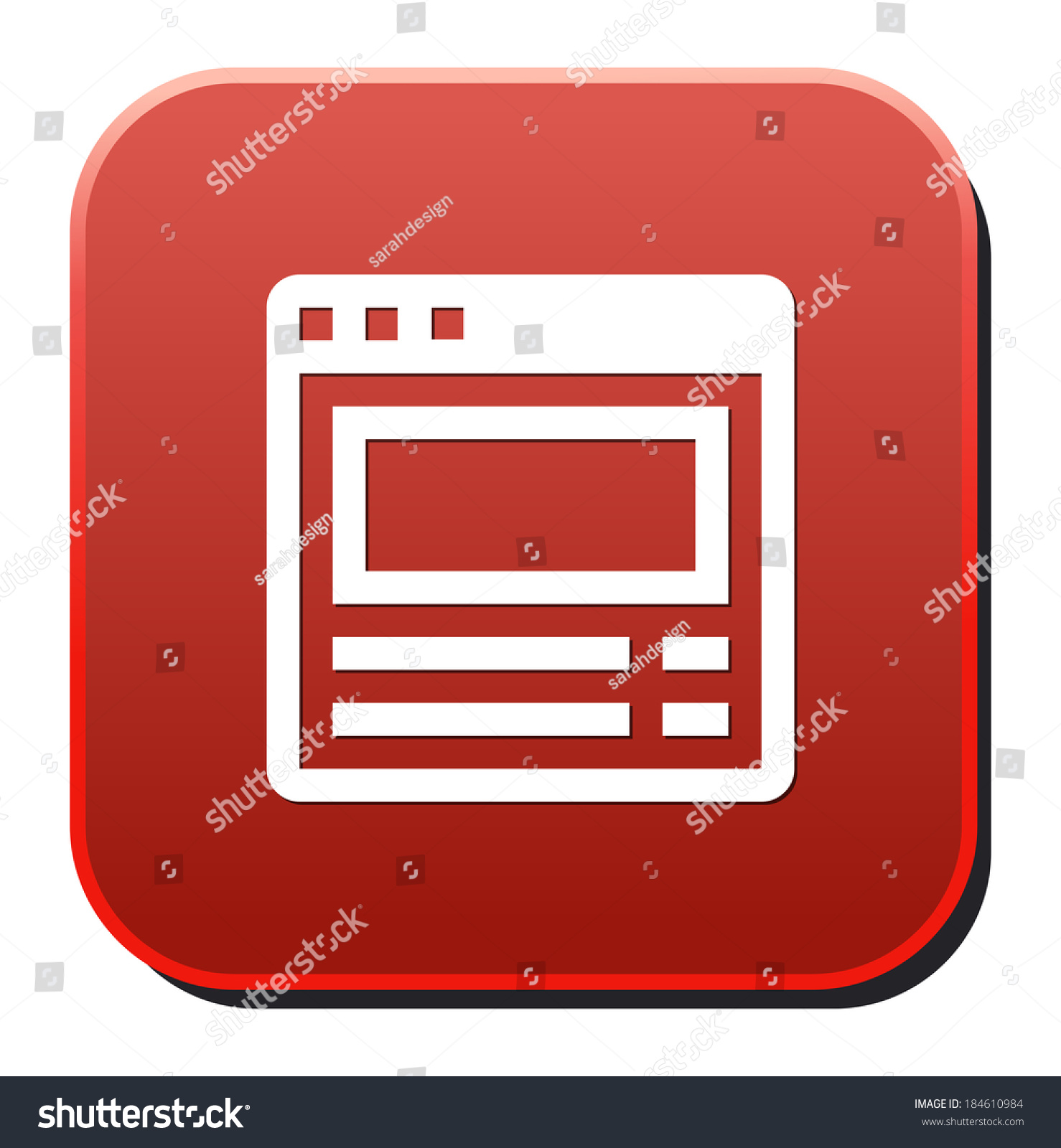 Browser Window Button Stock Illustration 184610984