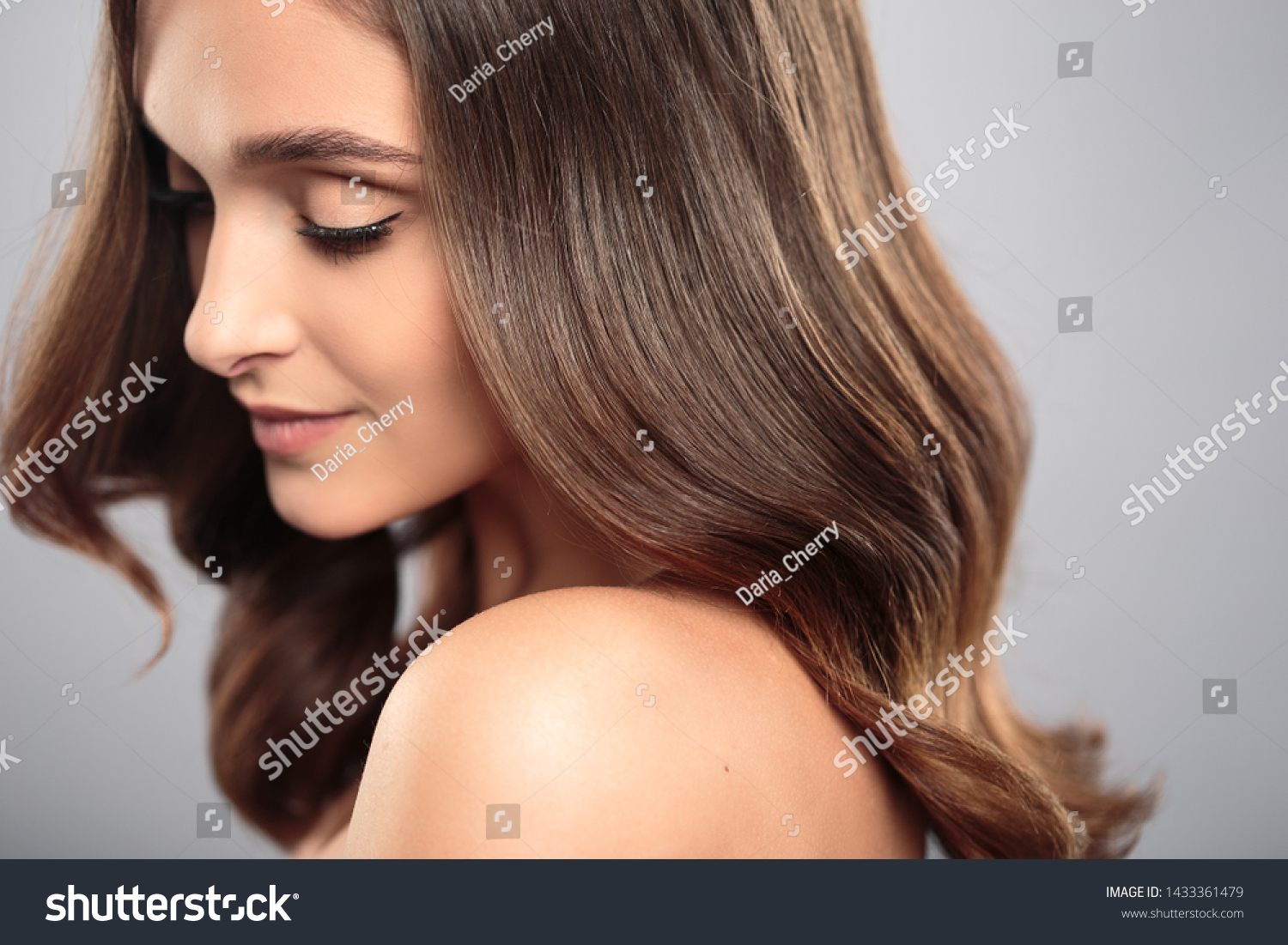 Brunette Girl Healthy Curly Hair Natural Stock Photo Edit Now