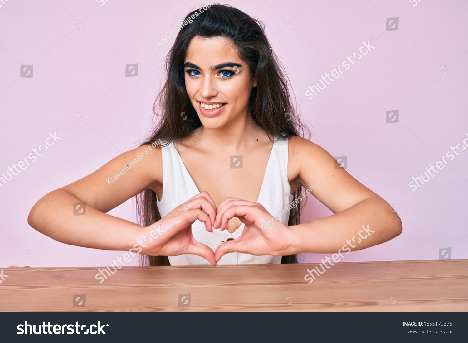  Coral Classic  Template Design Featuring Brunette Teenager Girl