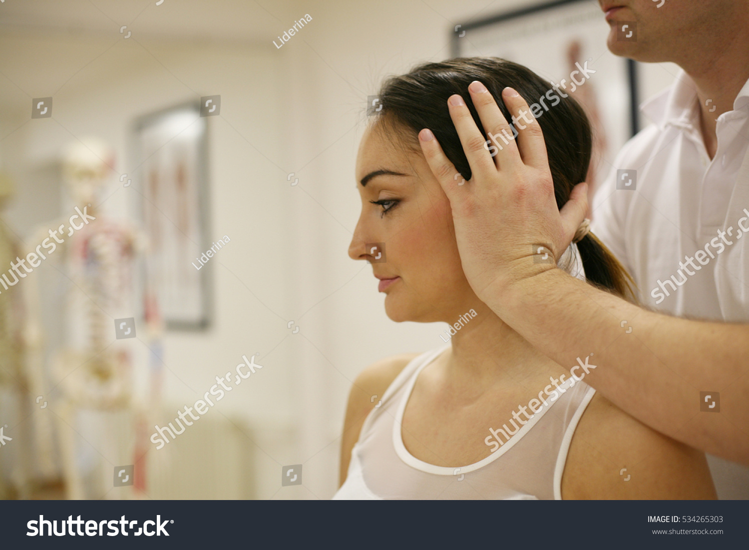 Brunette Woman On Physical Therapy. Stock Photo 534265303 : Shutterstock