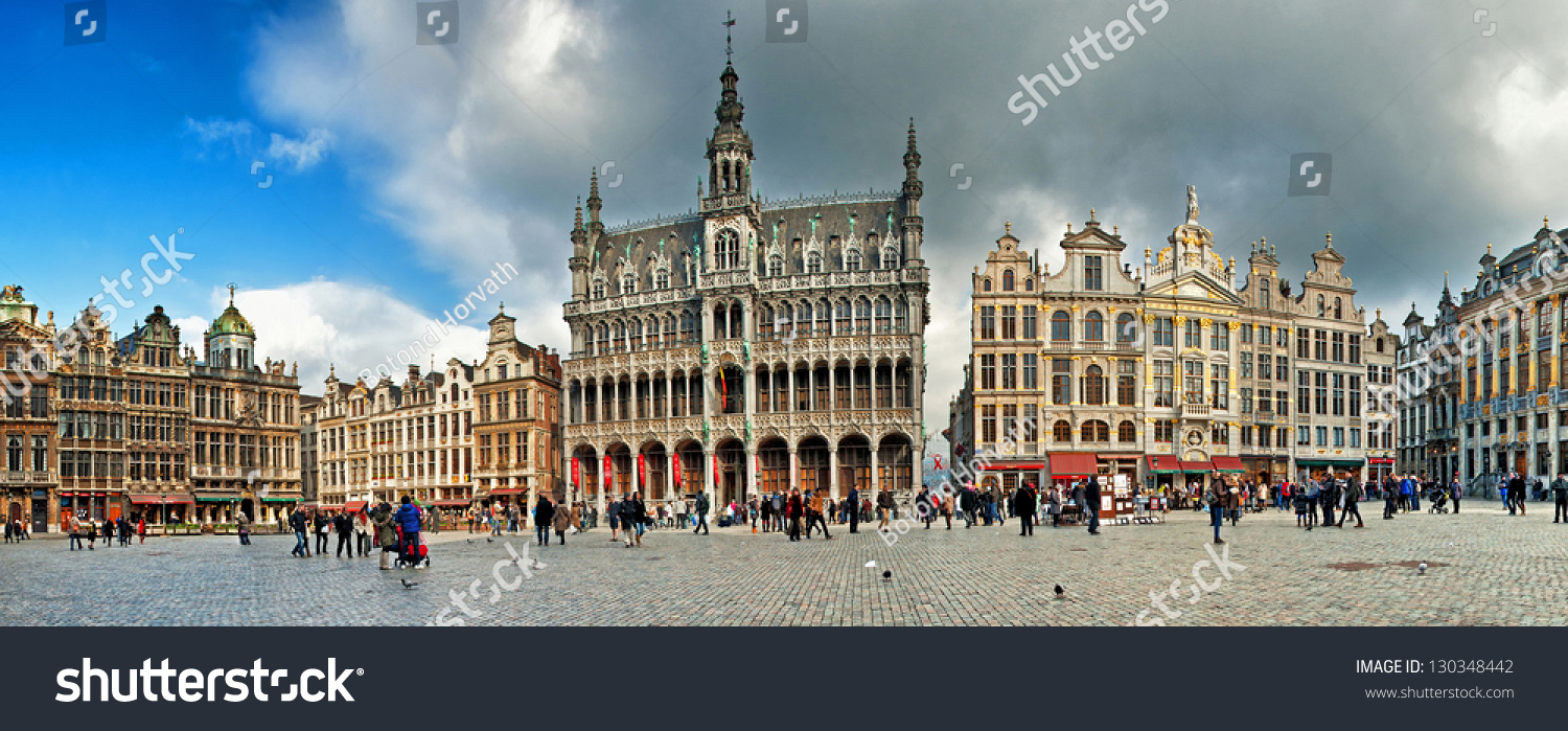 Brussels, Belgium - February 9, : Houses Of The Famous Grand Place On ...