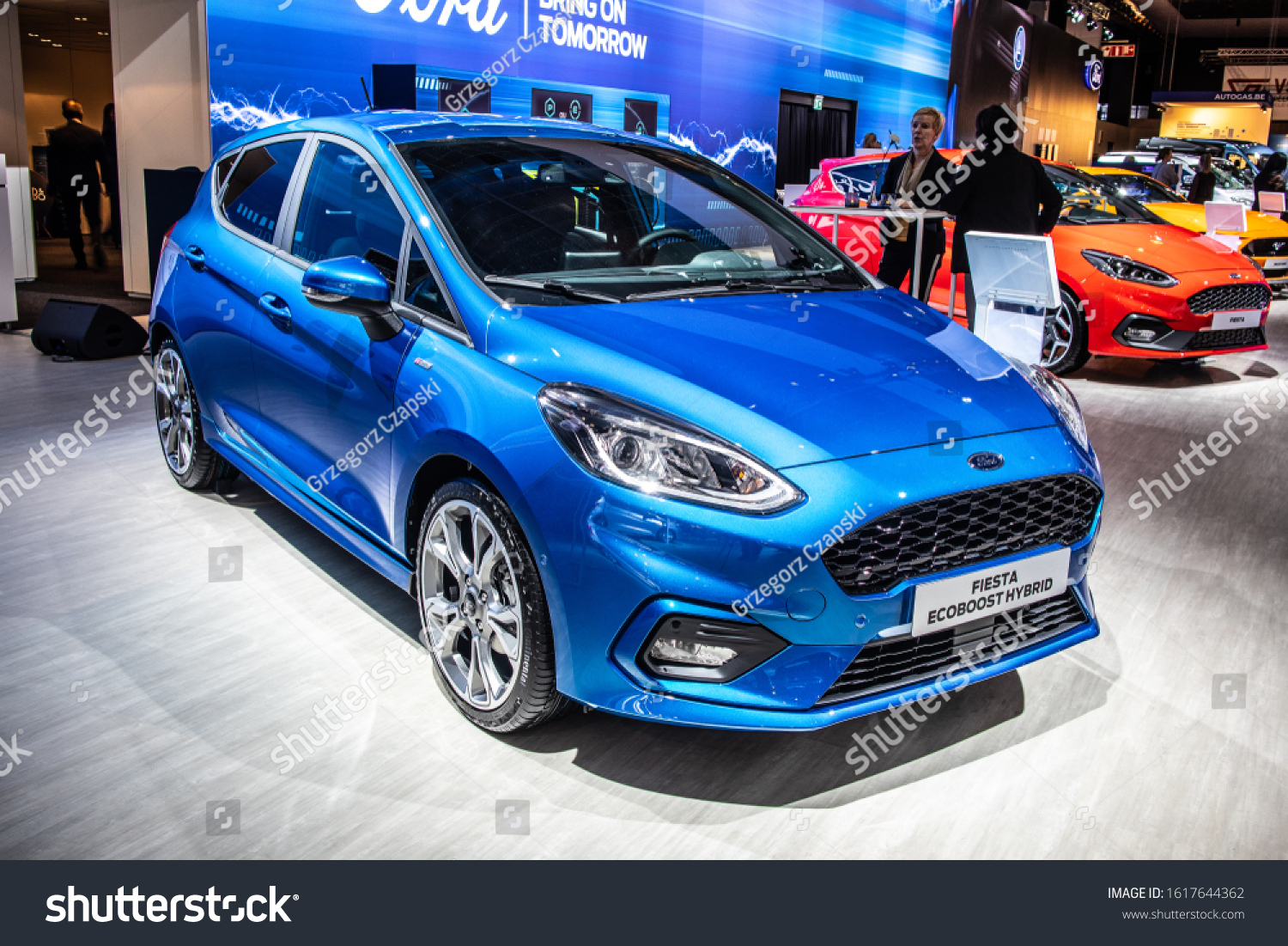 Brussels Belgium Jan 09 Ford Fiesta Ecoboost Hybrid At Brussels Motor Show Seventh Generation Mark