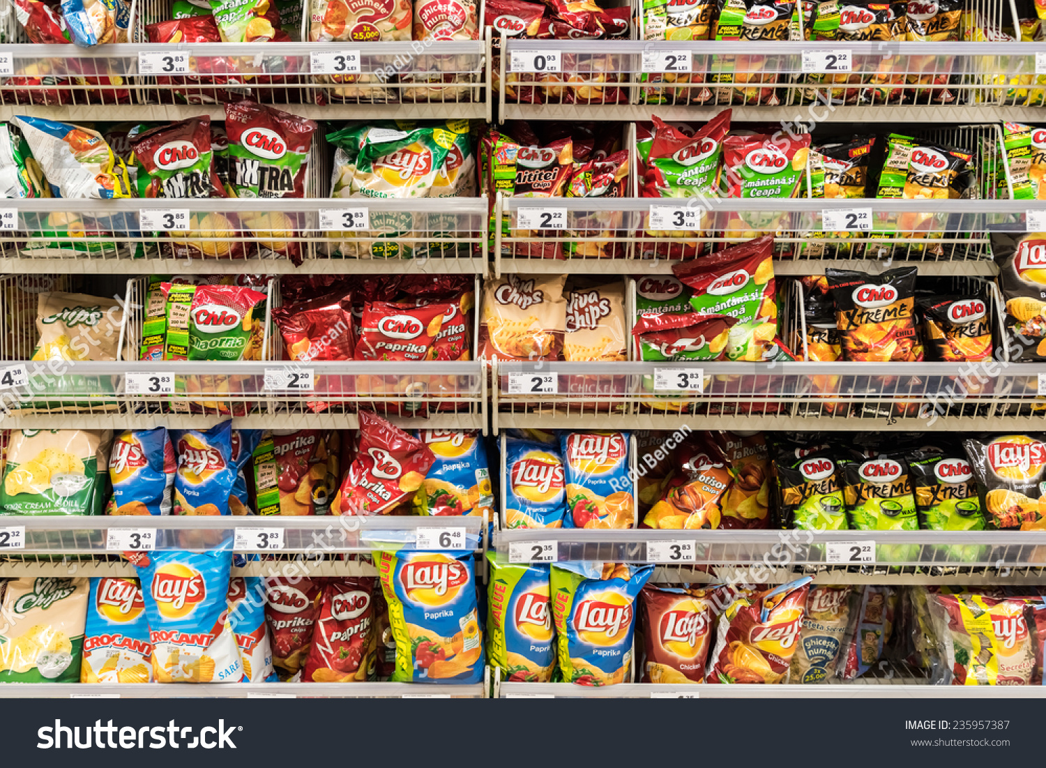 Bucharest, Romania - December 06, 2014: Fast Food Snacks On Supermarket ...