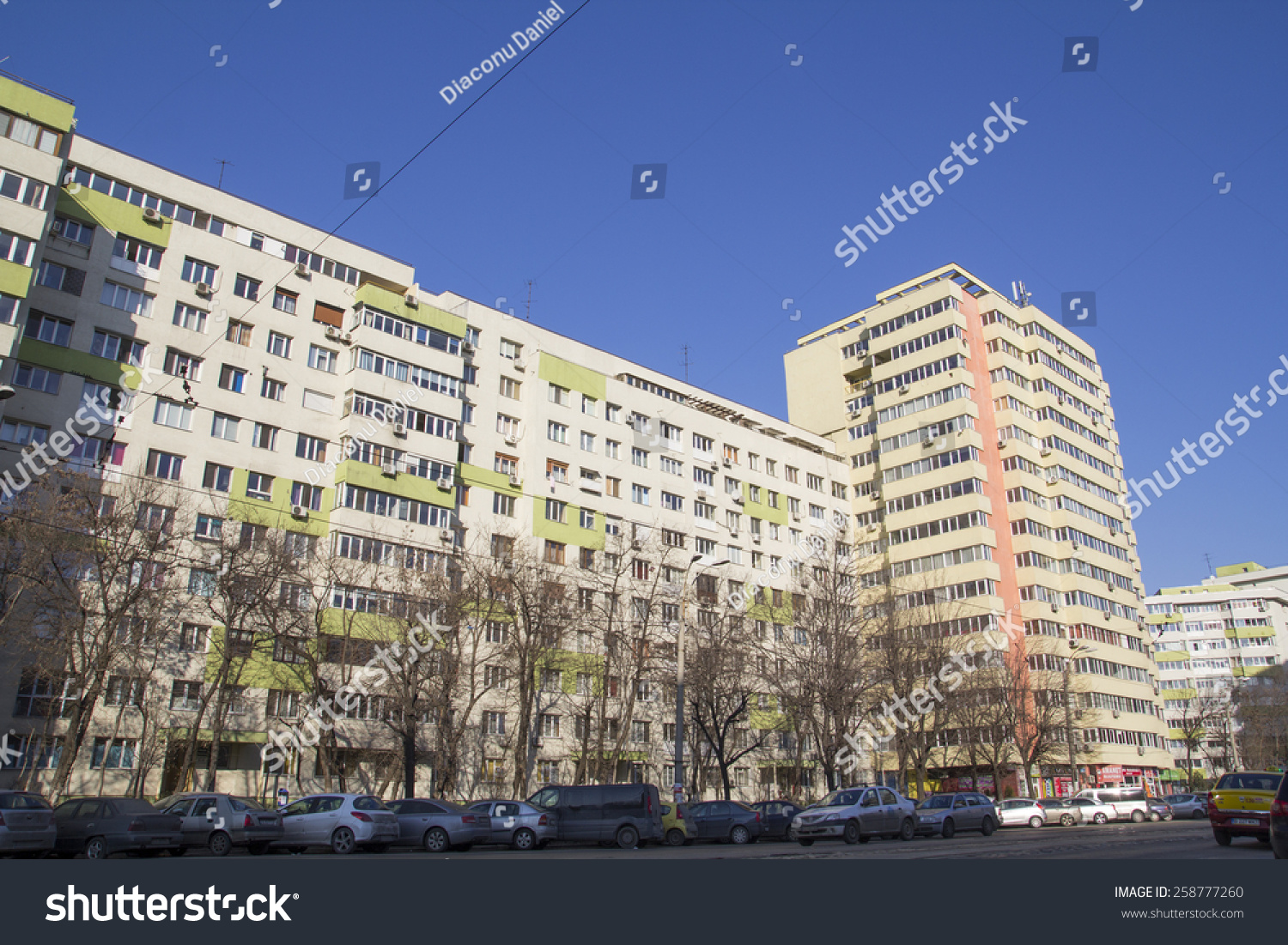 1 186 Bucharest Apartment Images Stock Photos Vectors Shutterstock   Stock Photo Bucharest Romania February Communist Apartments On February In Bucharest 258777260 