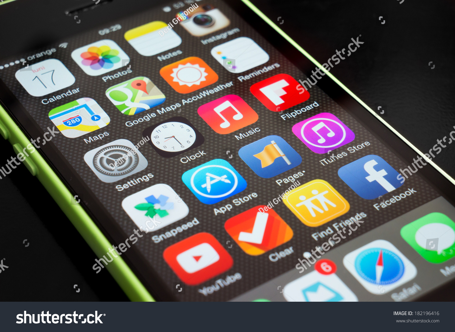 Bucharest, Romania - March 17, 2014: Photo Of An Iphone 5c Home Screen ...