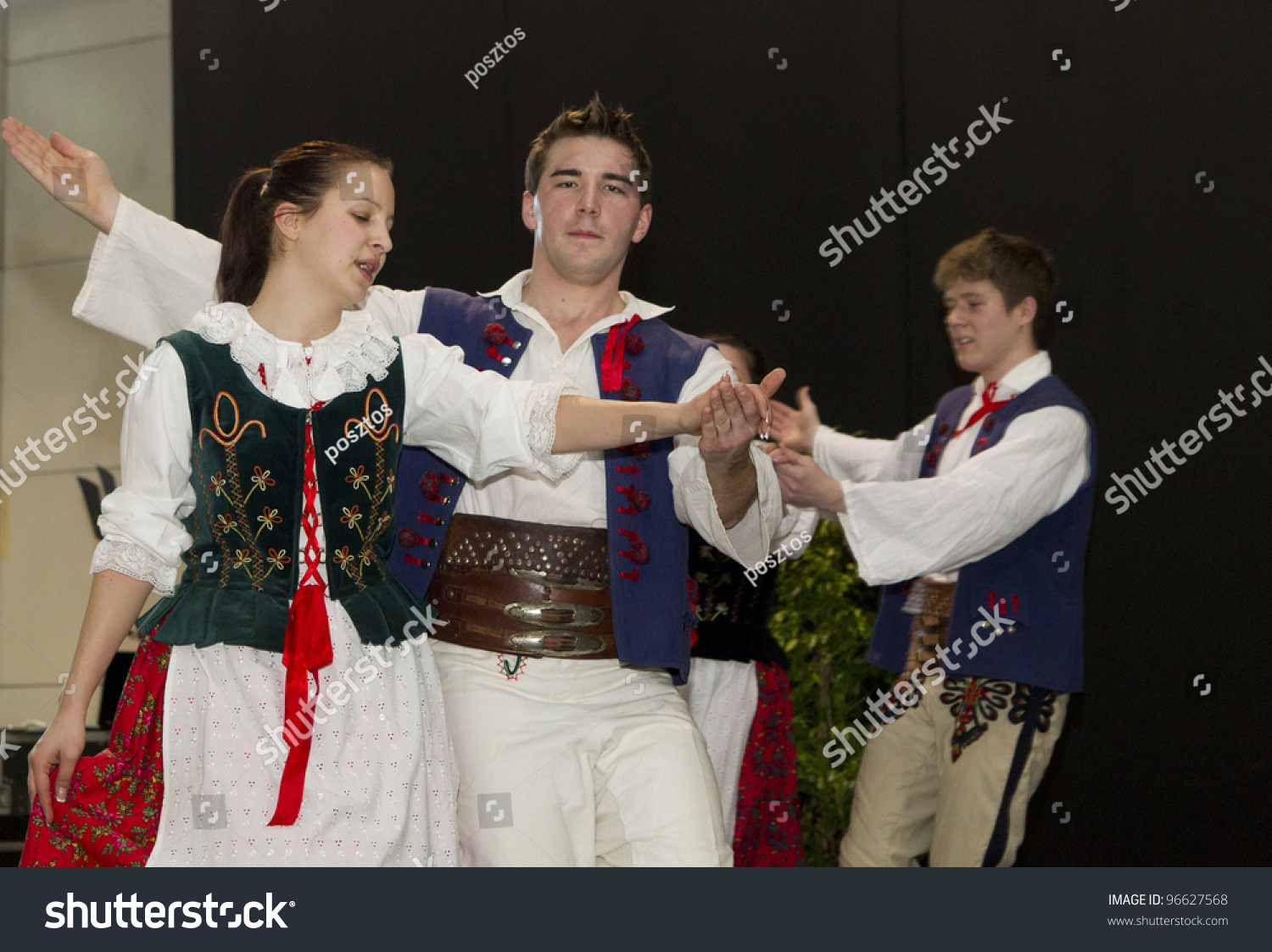 Budapest, Hungary - March 3: Polonez Folk Dance Group In Traditional ...