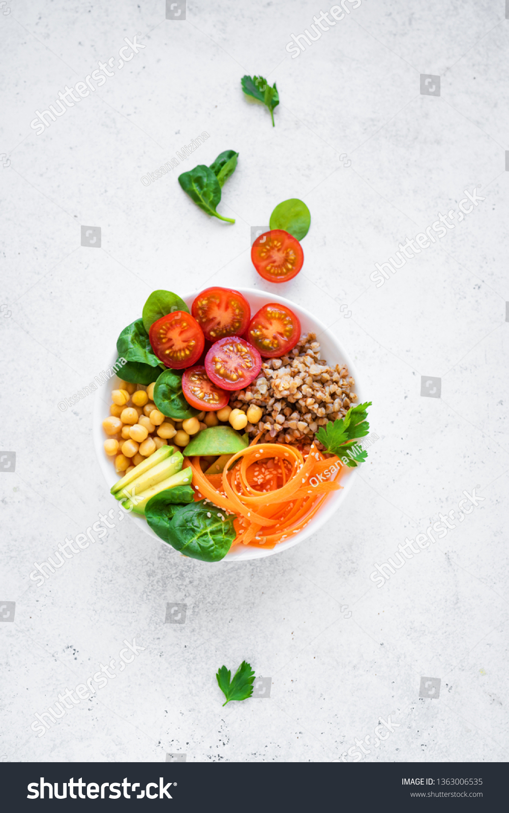 Buddha Bowl Salad Buckwheat Avocado Carrot Stock Photo Edit Now