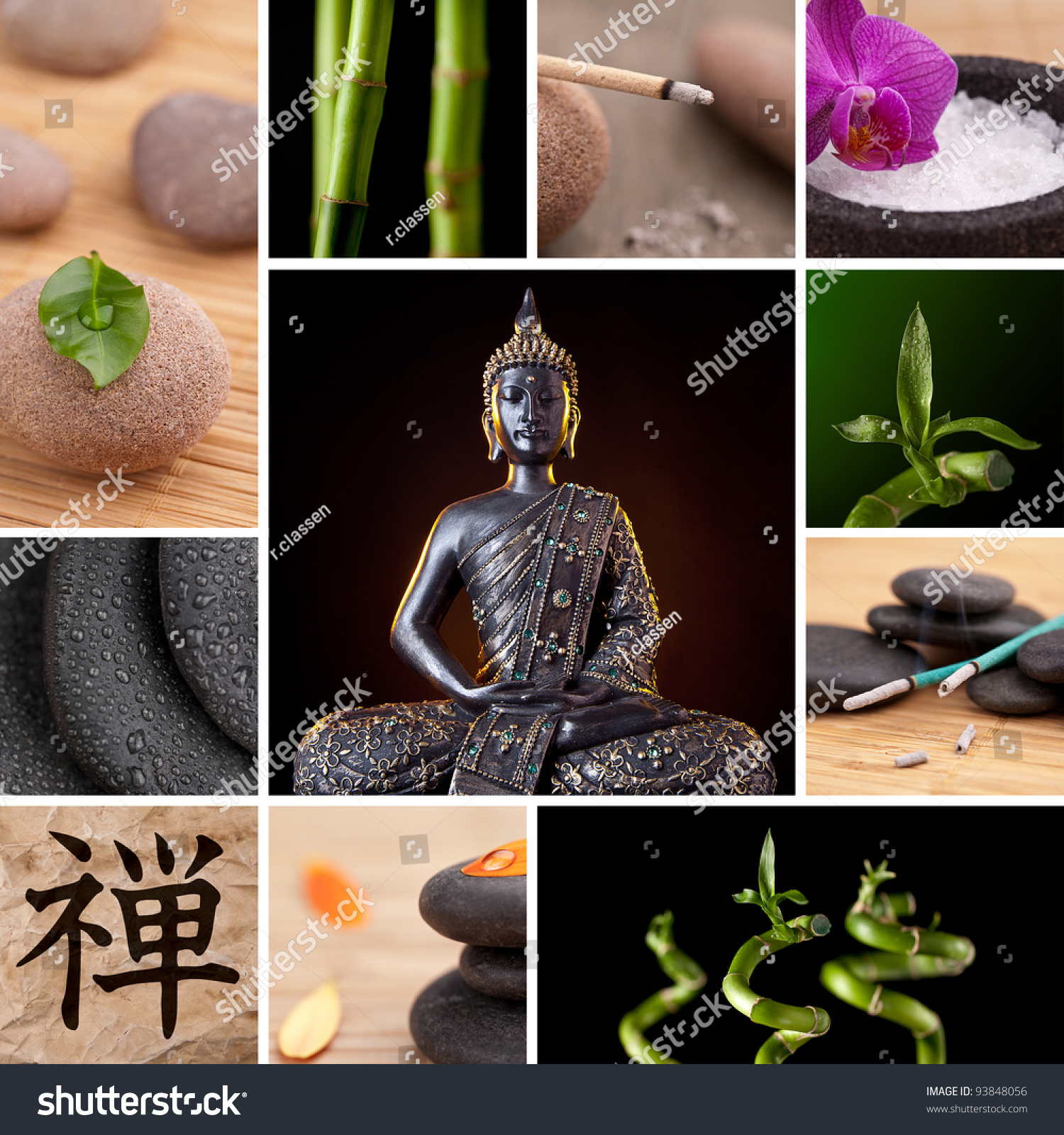 Buddha Zen Asia Collage Stock Photo 93848056 : Shutterstock