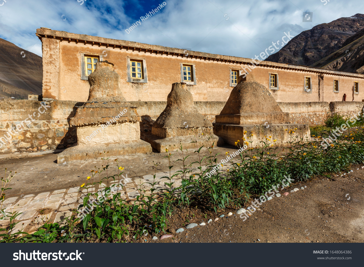  Tawny Brown Classic  Template Design Featuring Buddhist Tabo Monastery