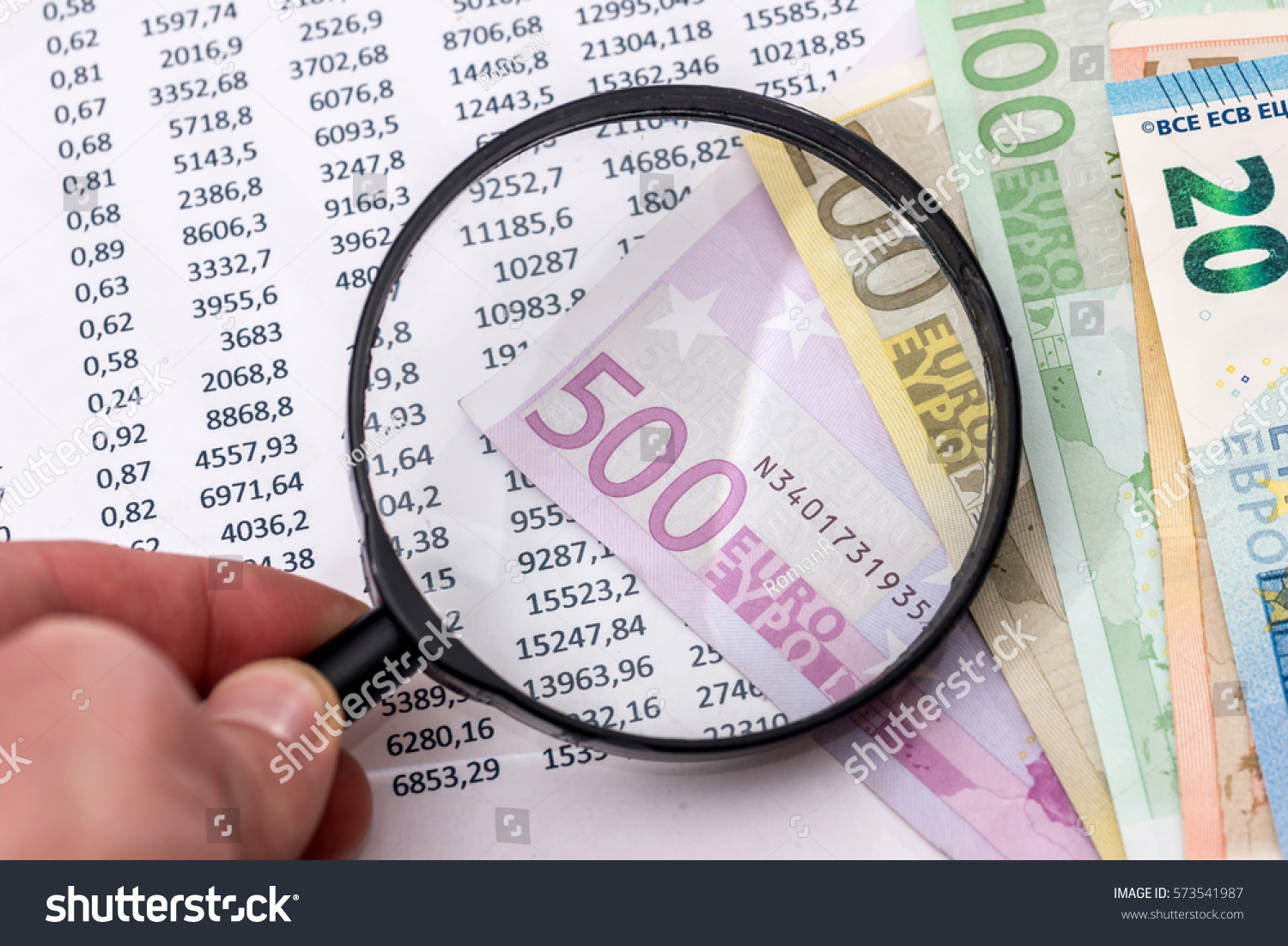Budget Text Magnifying 100 Euros Calculator Stock Photo Edit Now